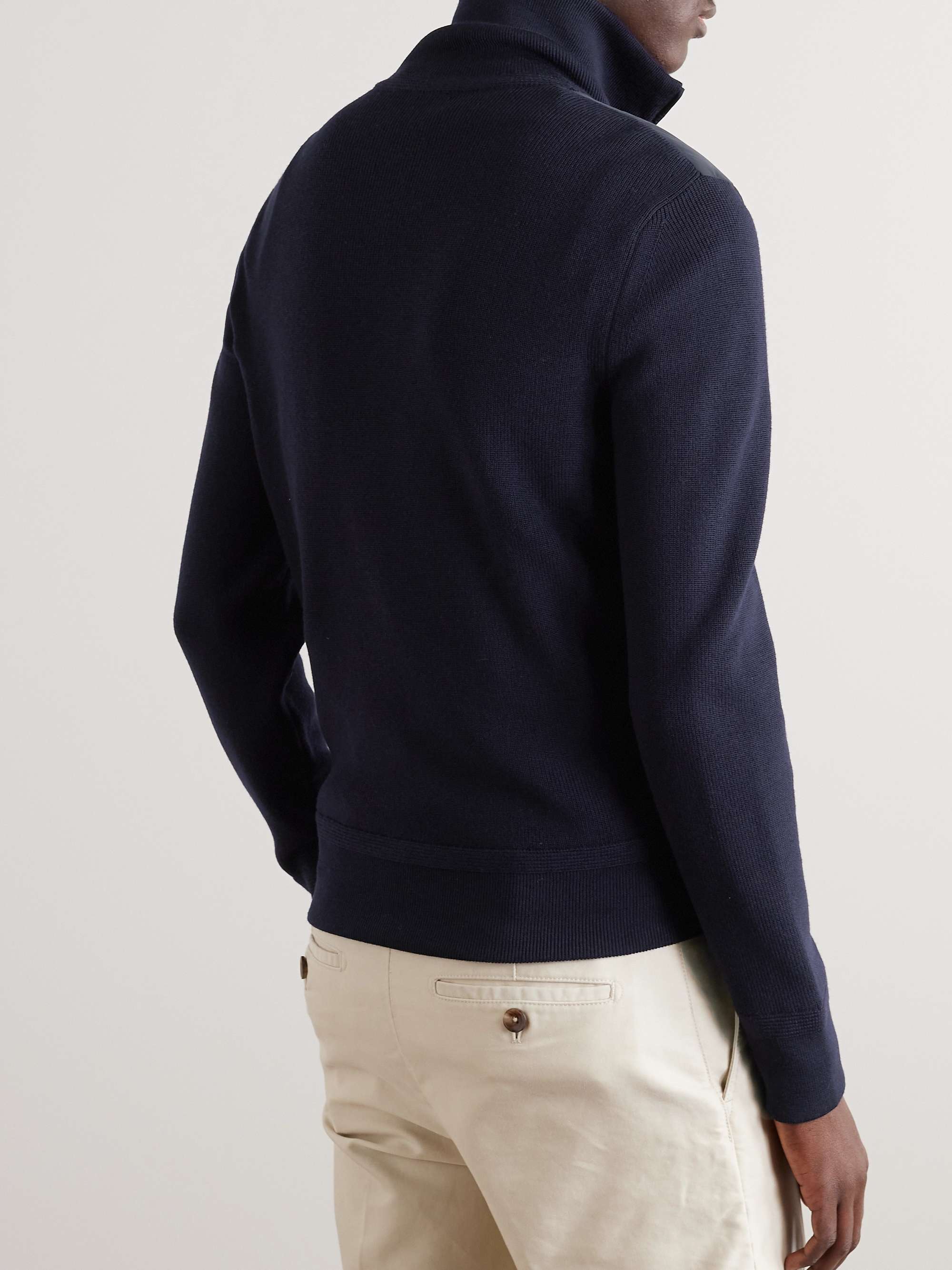 TOM FORD Slim-Fit Panelled Ribbed Wool and Quilted Shell Down Jacket