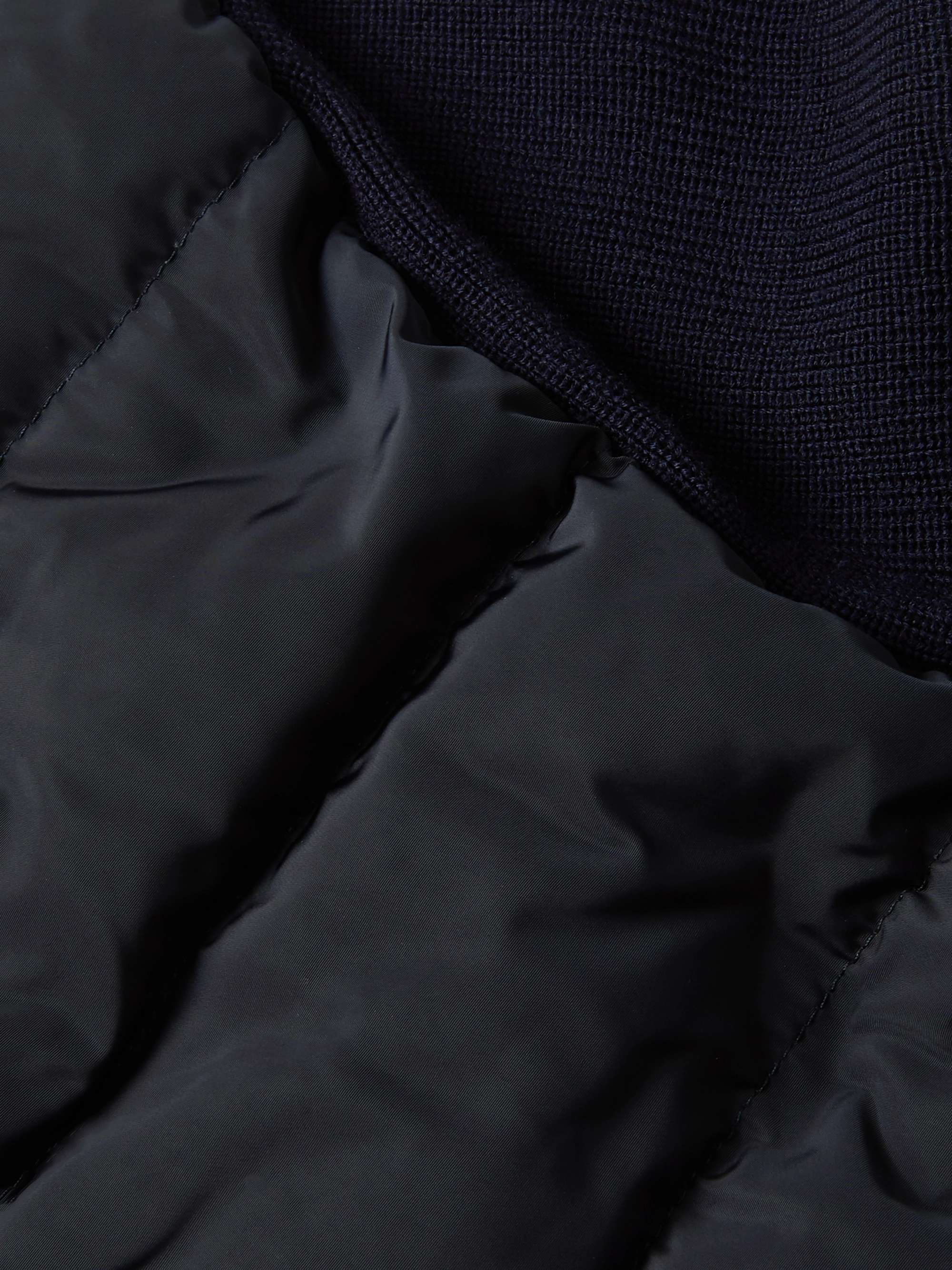 TOM FORD Slim-Fit Panelled Ribbed Wool and Quilted Shell Down Jacket