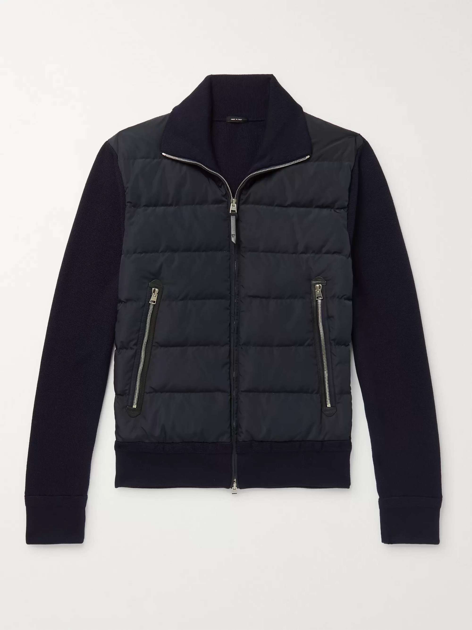 TOM FORD Slim-Fit Panelled Ribbed Wool and Quilted Shell Down Jacket for  Men