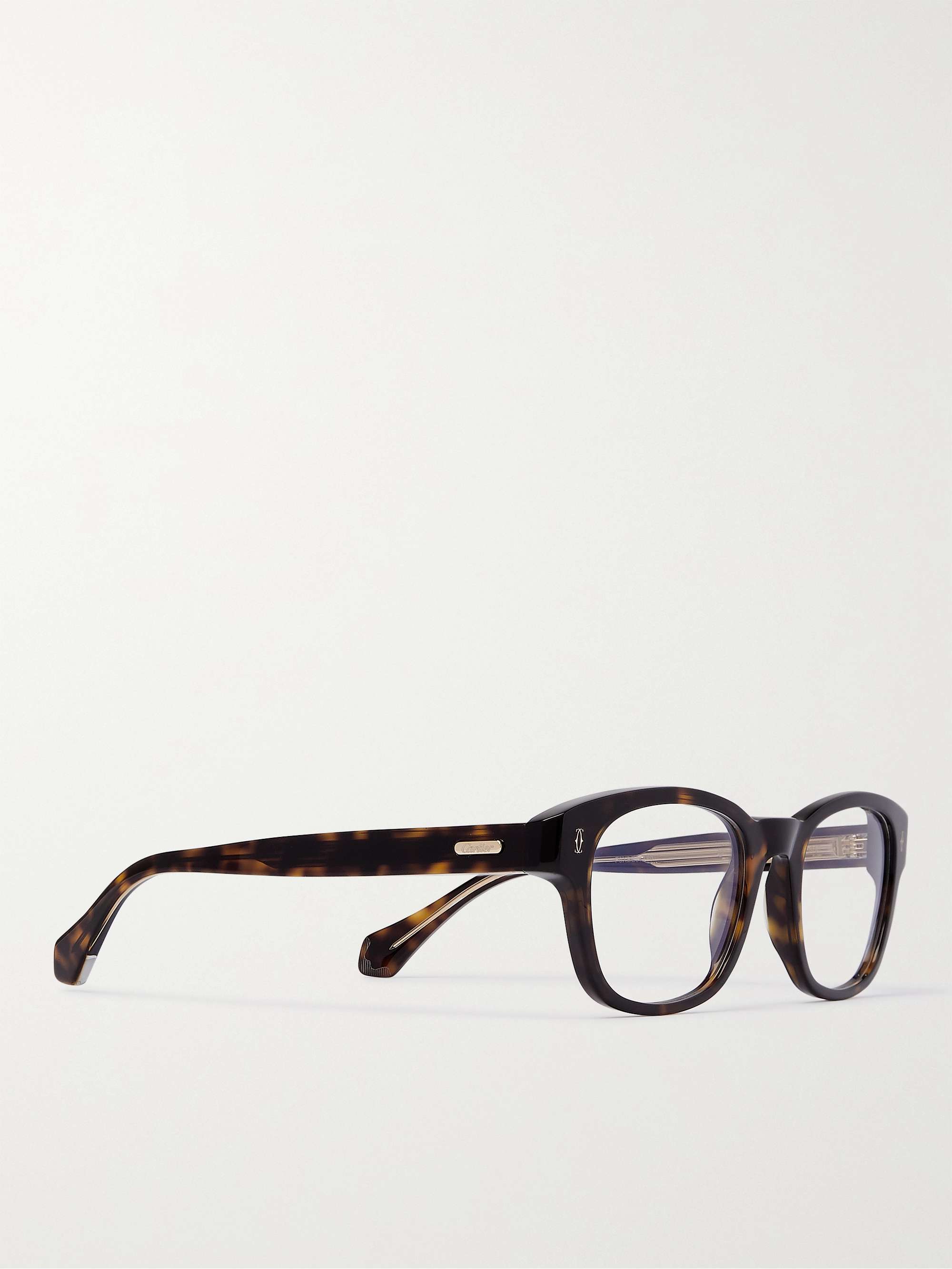 CARTIER EYEWEAR Square-Frame Tortoiseshell Acetate Optical Glasses