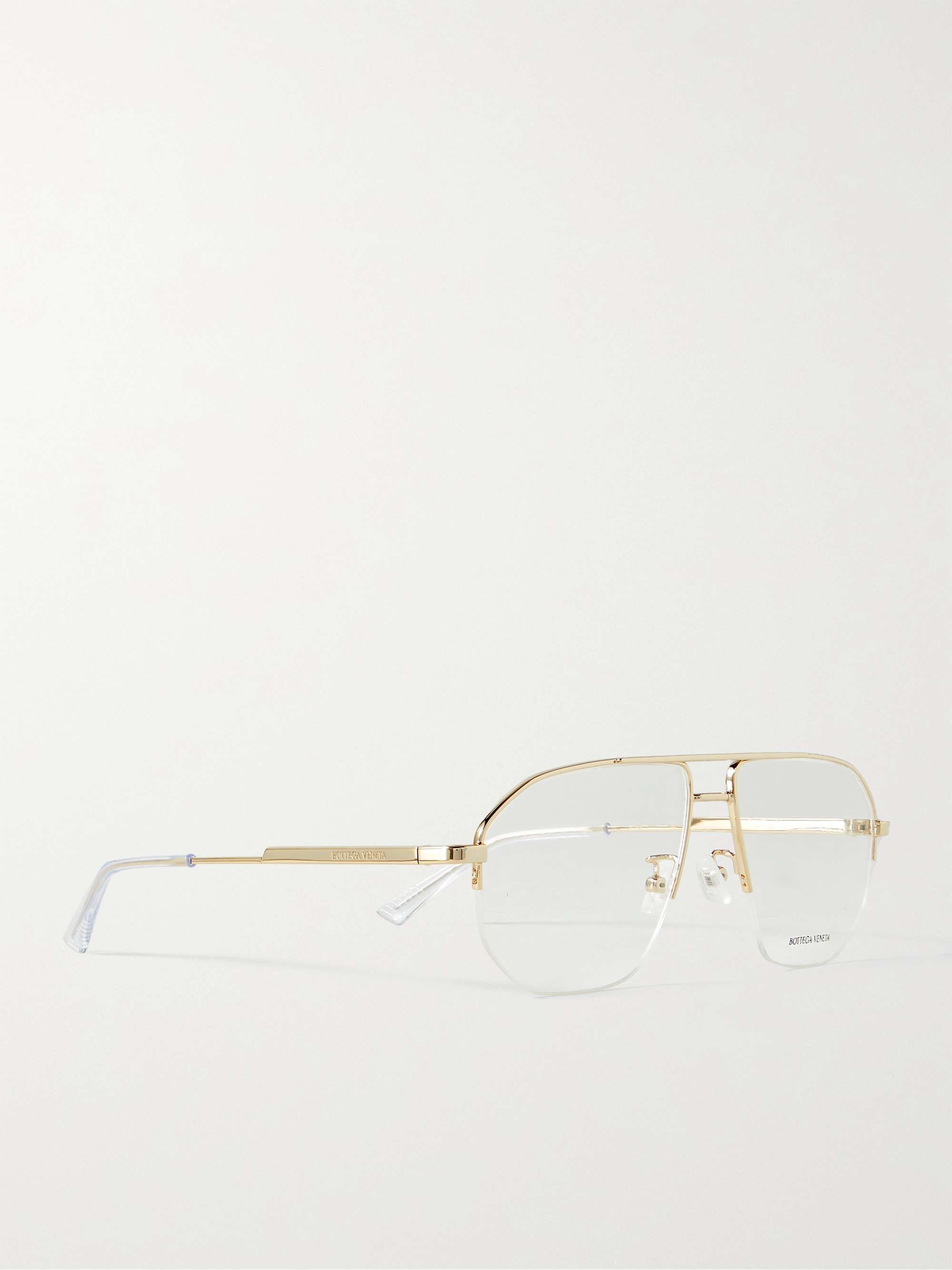 BOTTEGA VENETA EYEWEAR Aviator-Style Gold-Tone Optical Glasses