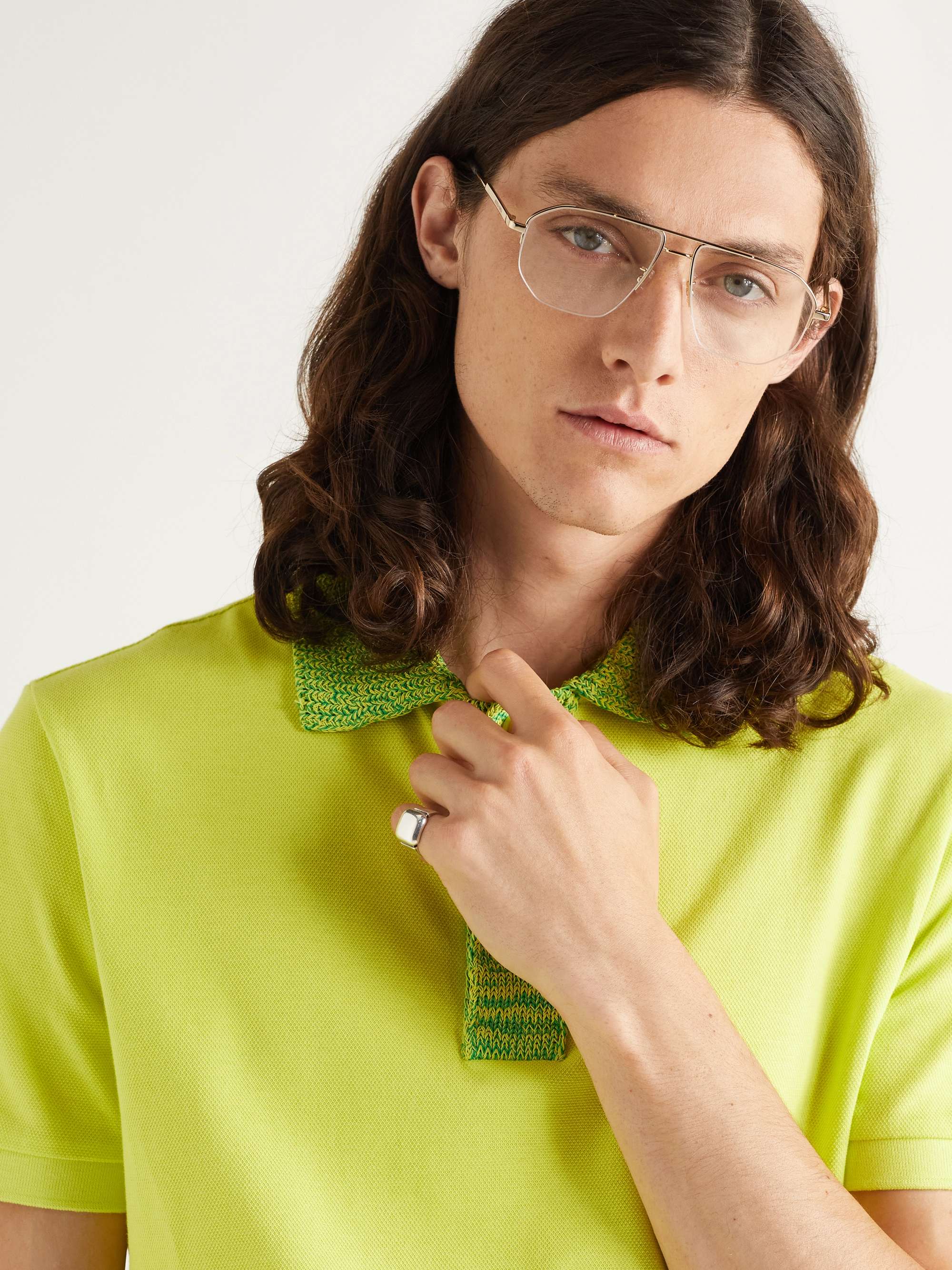 BOTTEGA VENETA EYEWEAR Aviator-Style Gold-Tone Optical Glasses