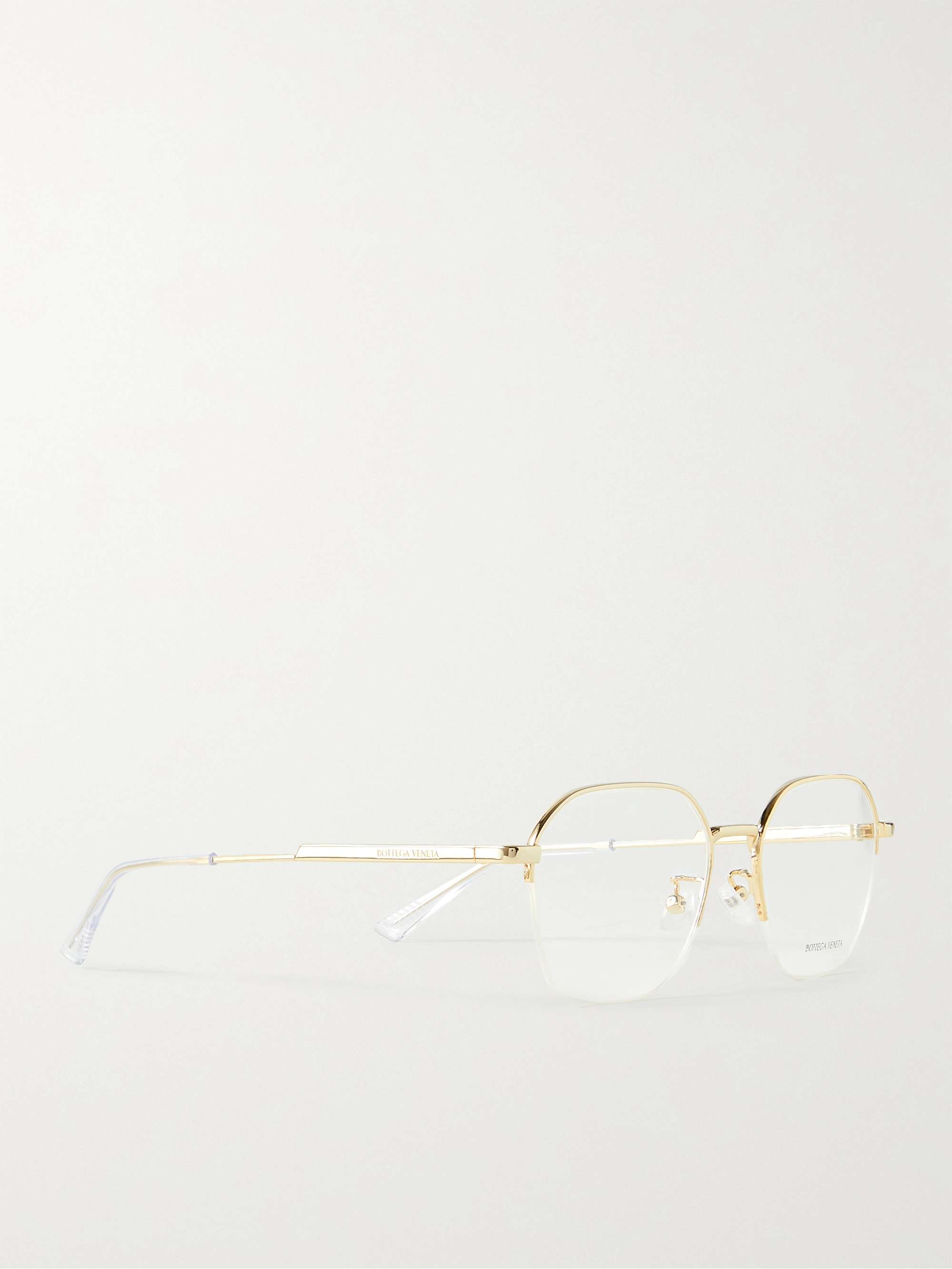 BOTTEGA VENETA EYEWEAR Round-Frame Gold-Tone Optical Glasses