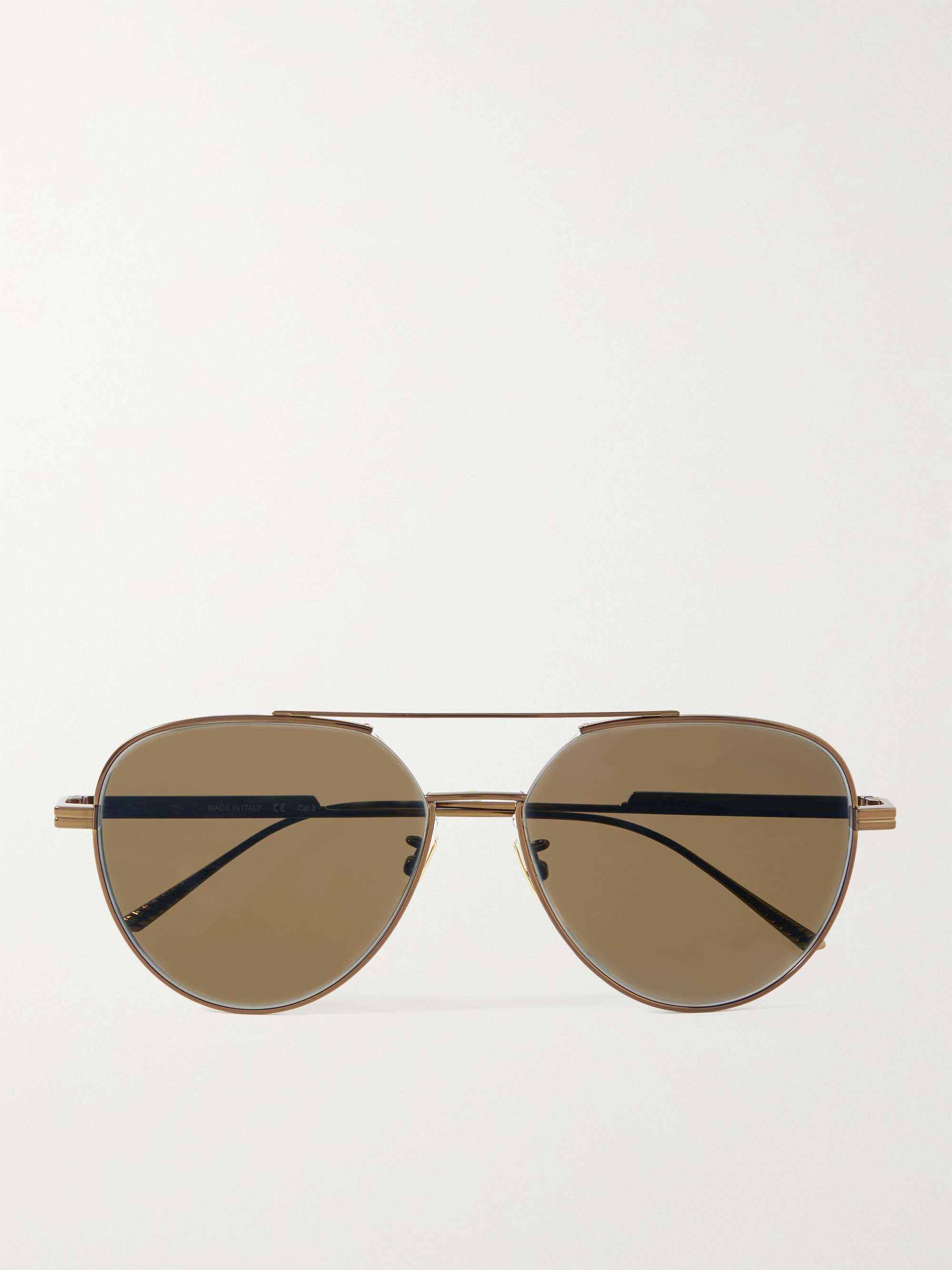 Bronze Aviator-Style Bronze-Tone Mirrored Sunglasses | BOTTEGA VENETA ...