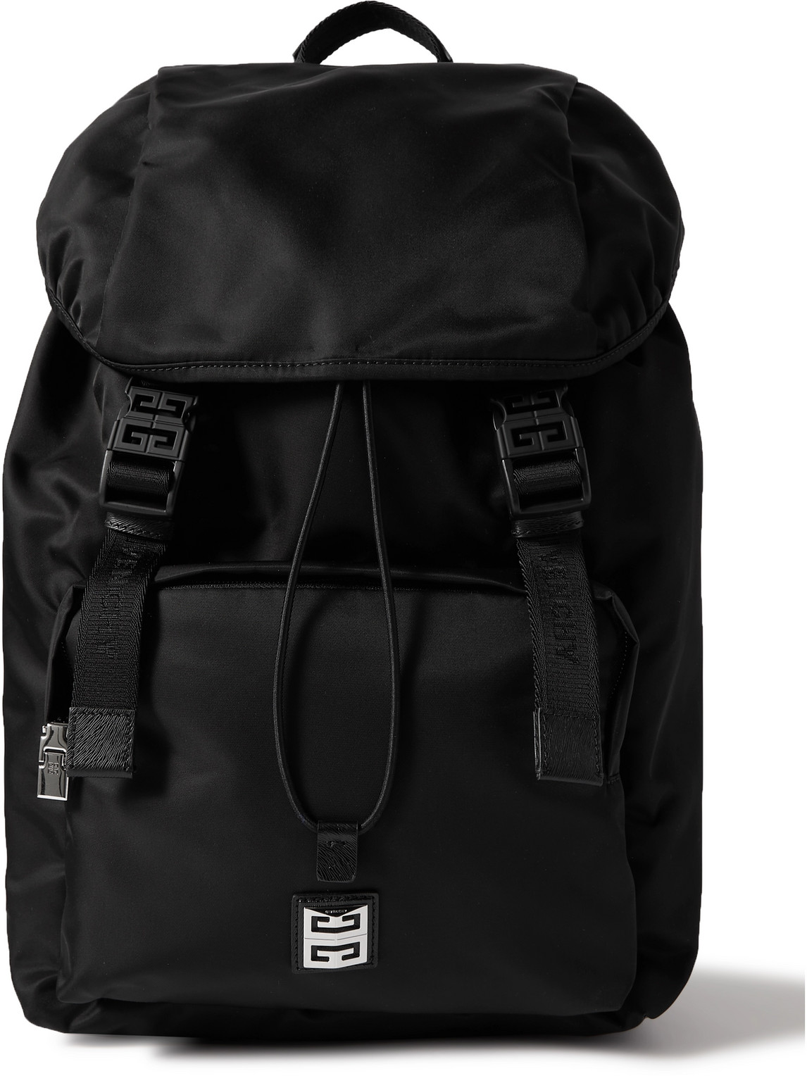 Givenchy 4g Light Leather-trimmed Nylon Backpack In Black