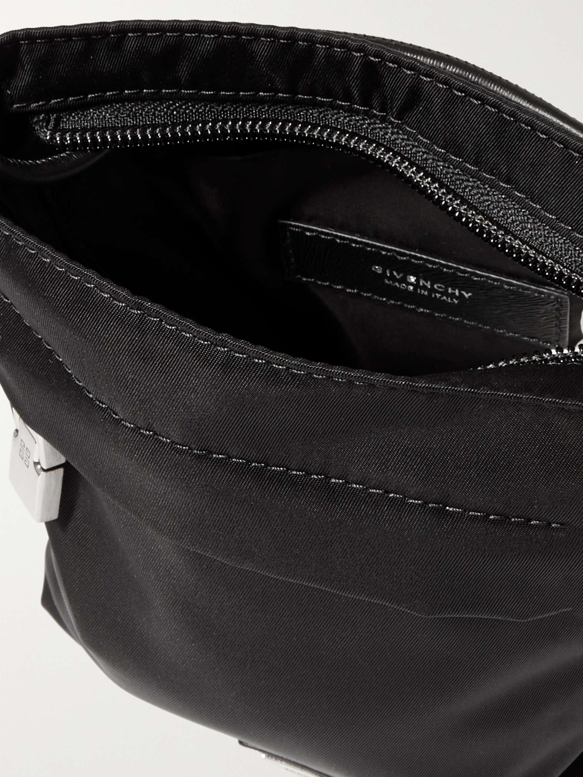 GIVENCHY Logo-Appliquéd Leather-Trimmed Nylon Phone Pouch