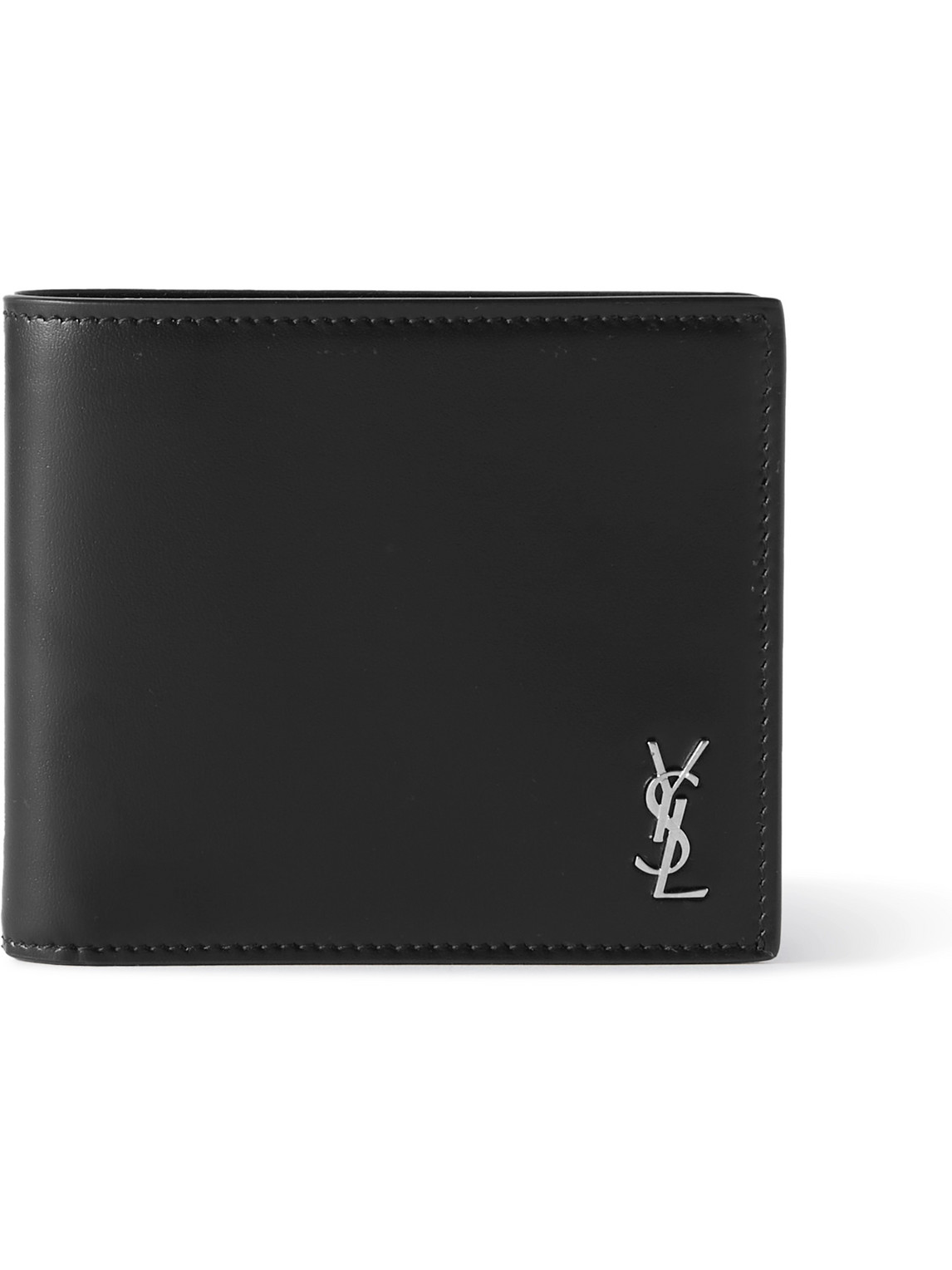 Saint Laurent Logo-appliquéd Leather Billfold Wallet In Black