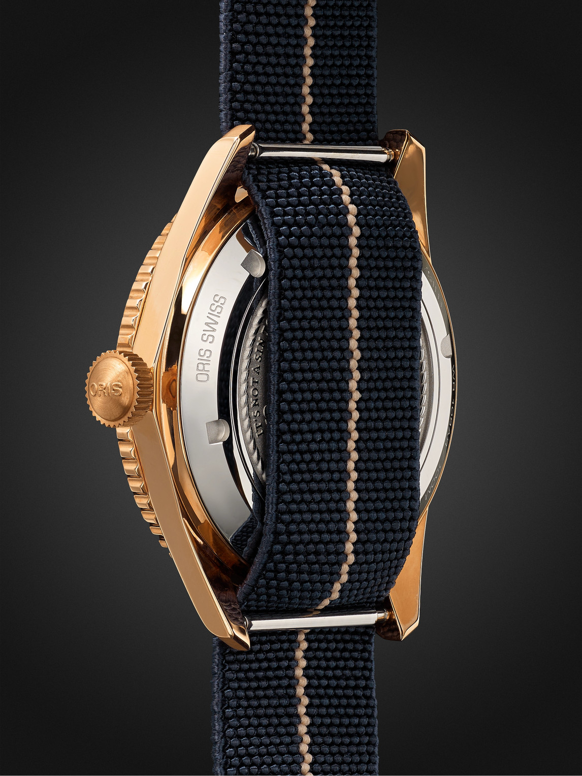 Shop Oris Carl Brashear Limited Edition Automatic 40mm Bronze And Mn Stretch-nylon Webbing Watch, Ref. No. 01  In Blue