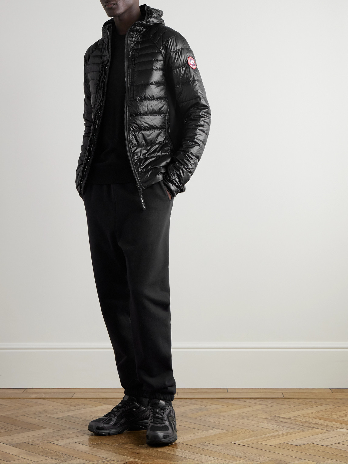 Canada Goose Hybridge Lite Slim-fit Quilted Shell Hooded Down Jacket In Black