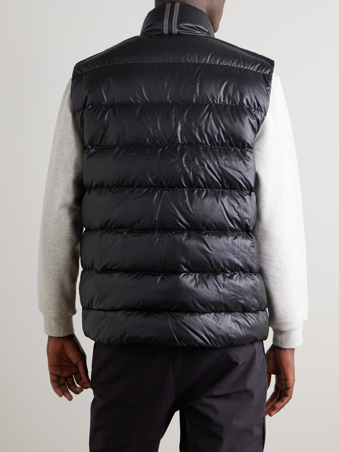 Shop Canada Goose Crofton Slim-fit Quilted Recycled Nylon-ripstop Down Gilet In Black