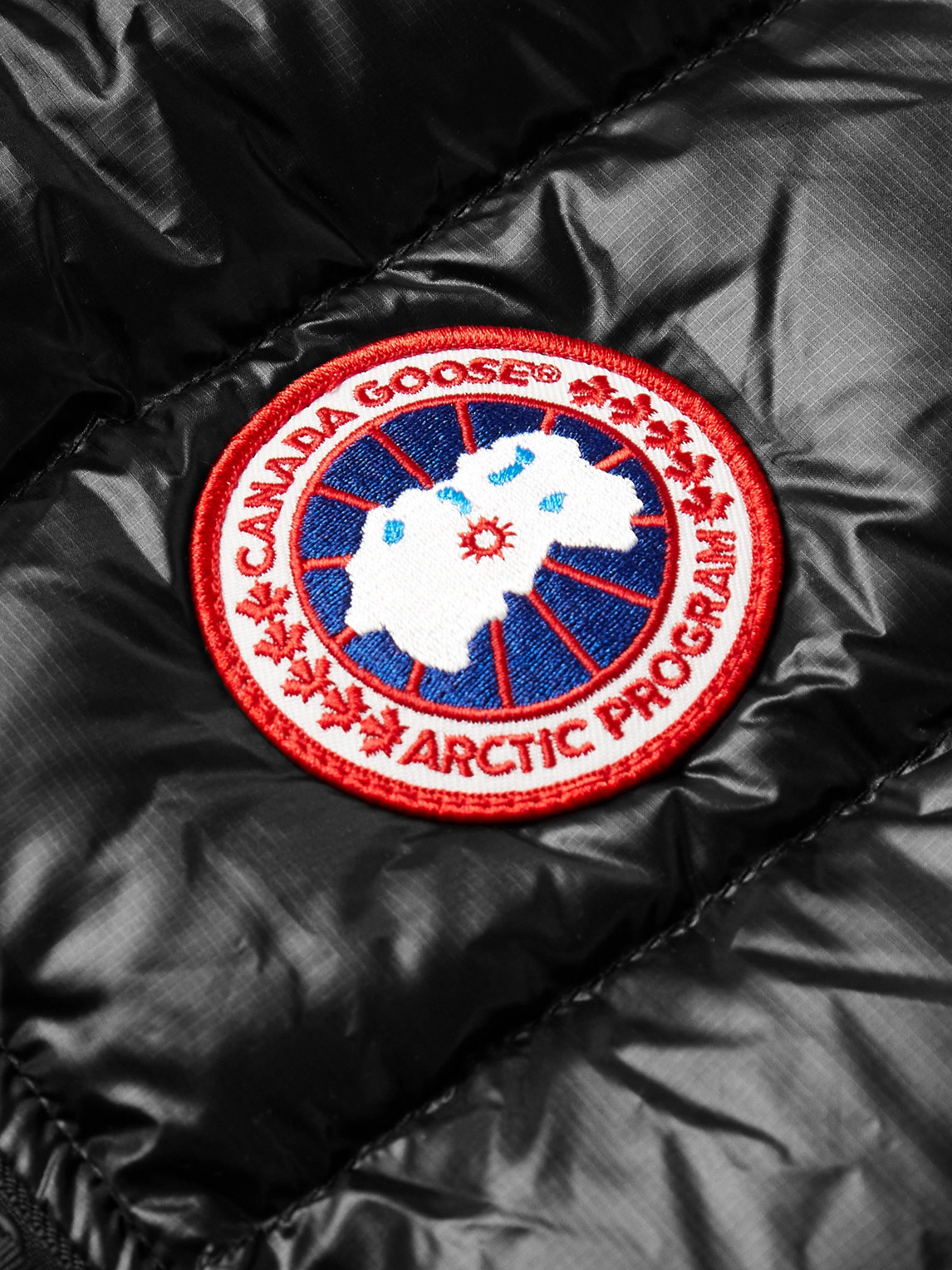 Shop Canada Goose Crofton Slim-fit Quilted Recycled Nylon-ripstop Down Gilet In Black