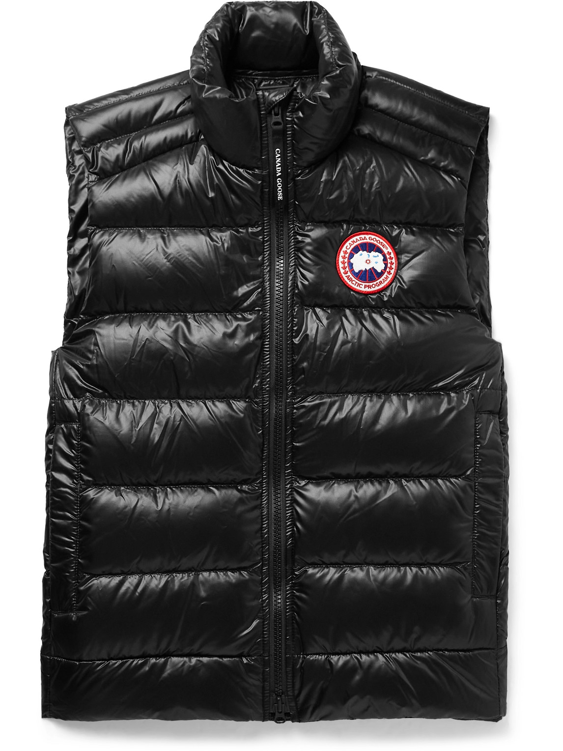 Shop Canada Goose Crofton Slim-fit Quilted Recycled Nylon-ripstop Down Gilet In Black