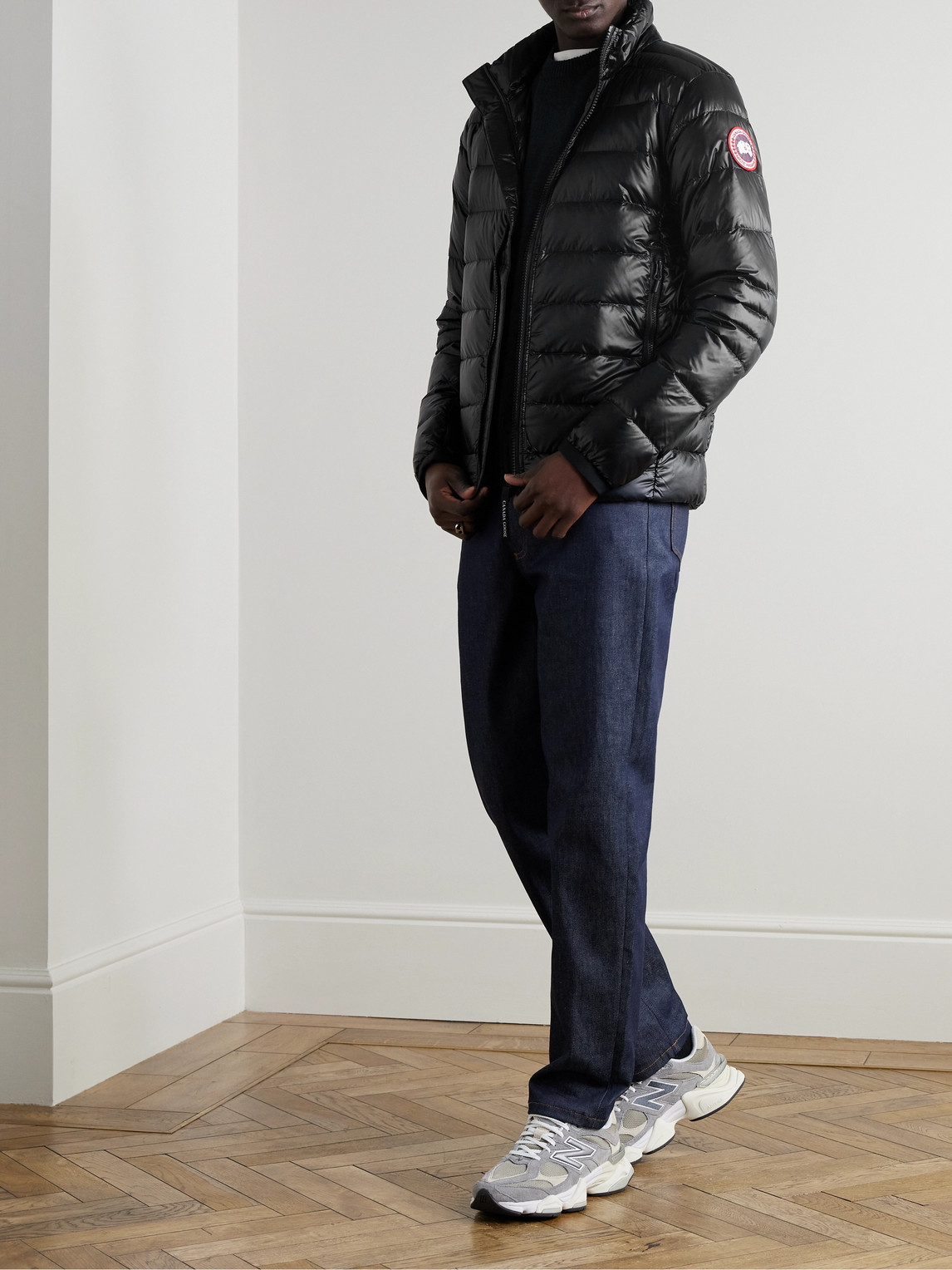 Shop Canada Goose Crofton Slim-fit Quilted Recycled Nylon-ripstop Down Jacket In Black