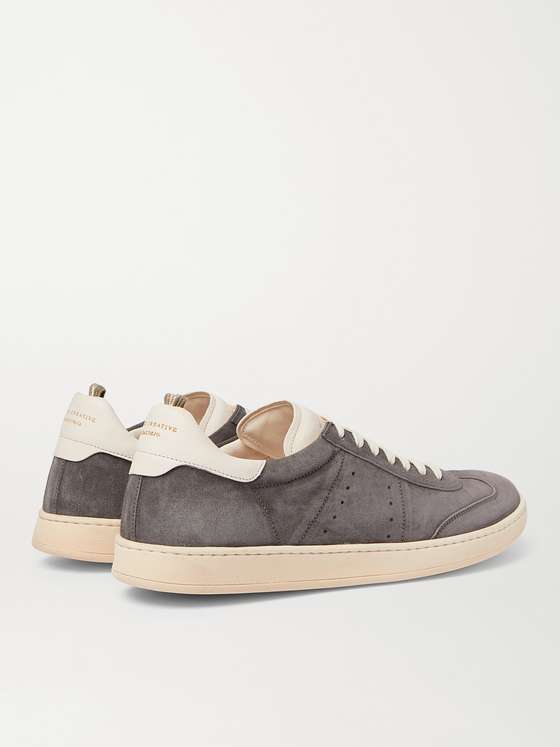OFFICINE CREATIVE Kombo Leather-Trimmed Suede Sneakers for Men | MR PORTER