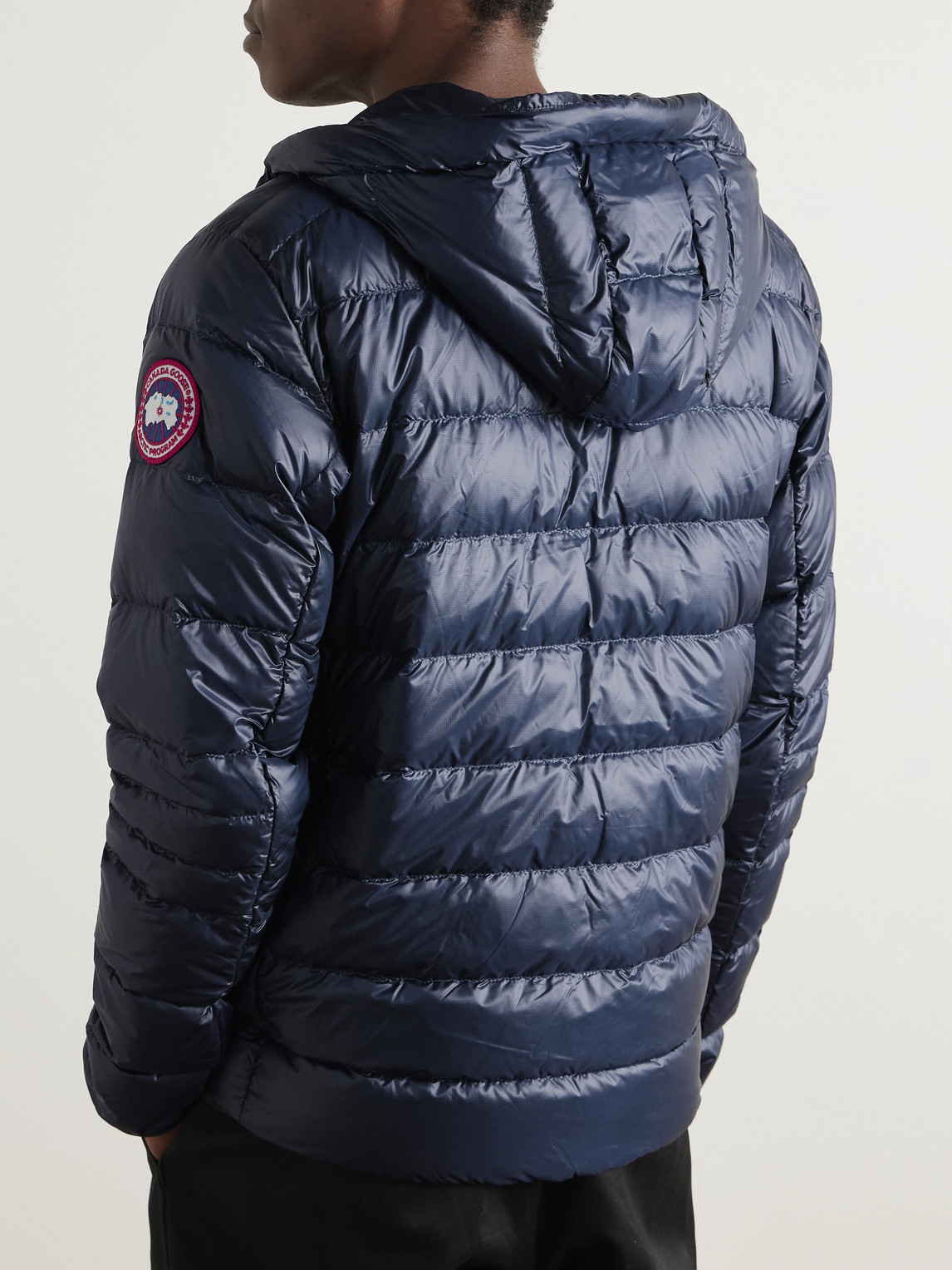 Shop Canada Goose Crofton Slim-fit Recycled Nylon-ripstop Hooded Down Jacket In Blue