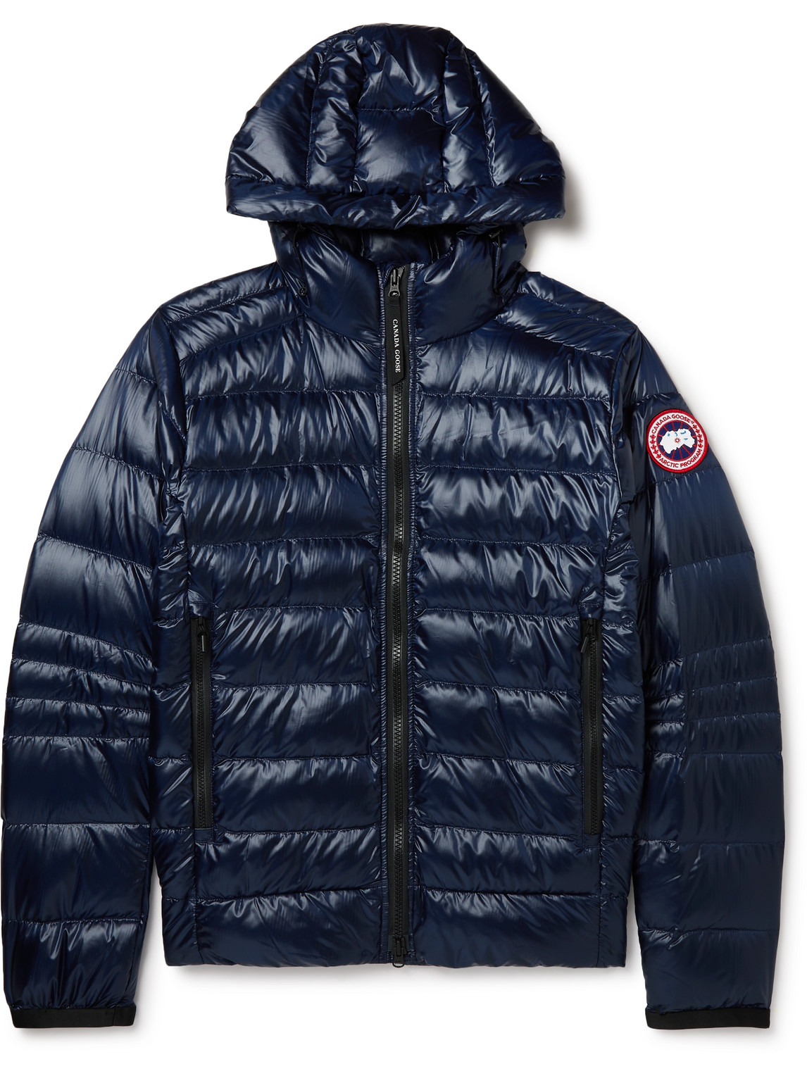 Canada Goose Crofton Slim-fit Recycled Nylon-ripstop Hooded Down Jacket In Blue