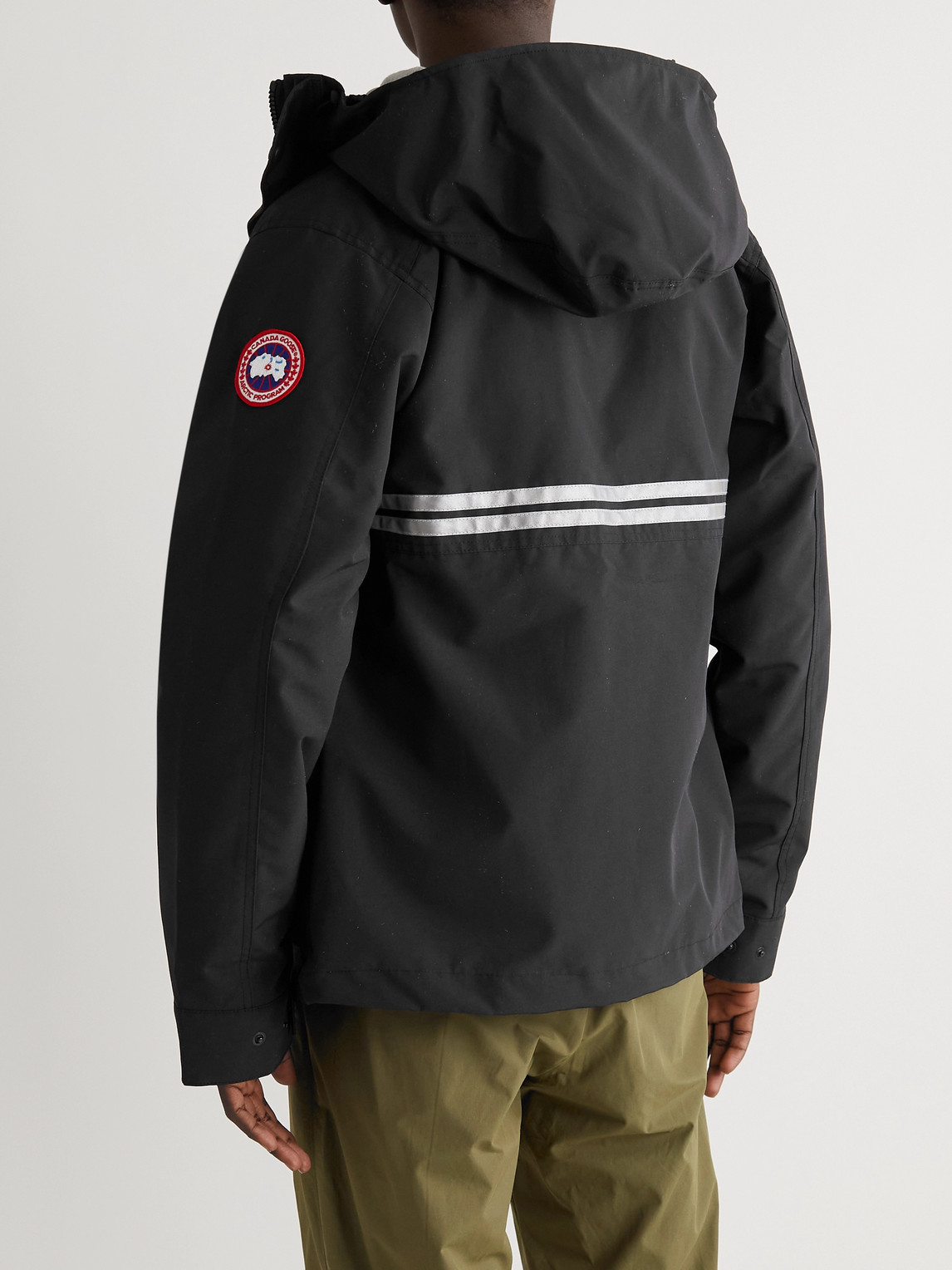 Shop Canada Goose Lockerport Arctic Tech Shell Hooded Jacket In Black