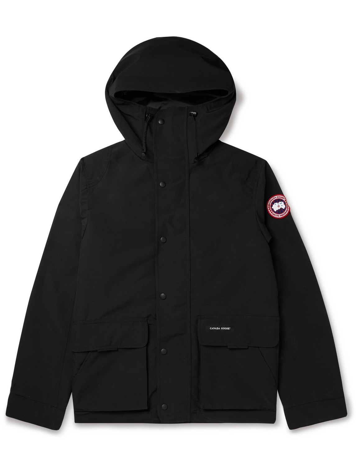 Shop Canada Goose Lockerport Arctic Tech Shell Hooded Jacket In Black