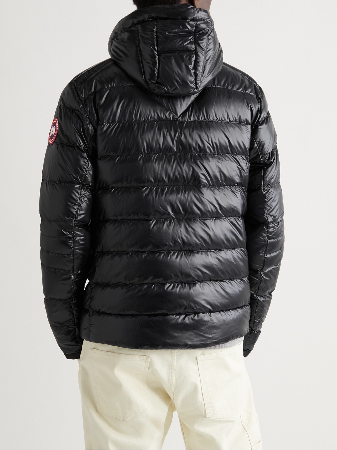 Shop Canada Goose Crofton Slim-fit Recycled Nylon-ripstop Hooded Down Jacket In Black
