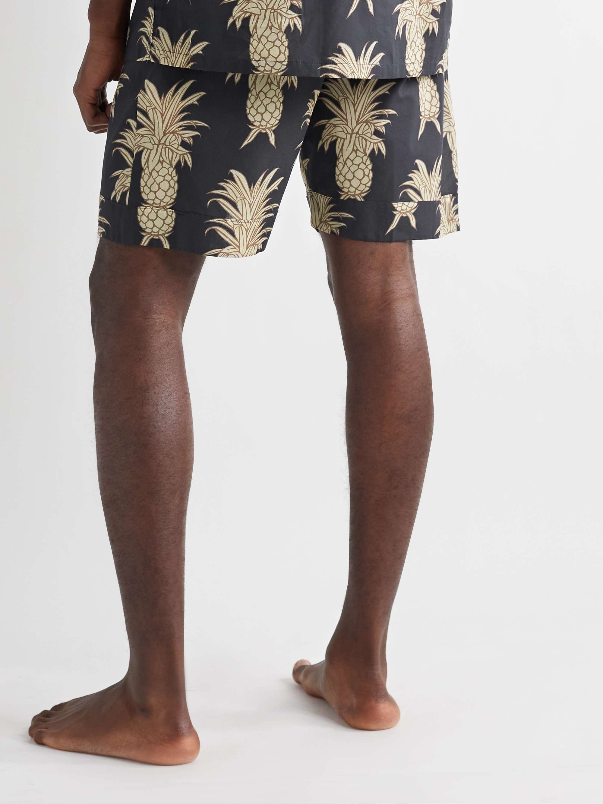 DESMOND & DEMPSEY Printed Cotton Pyjama Shorts