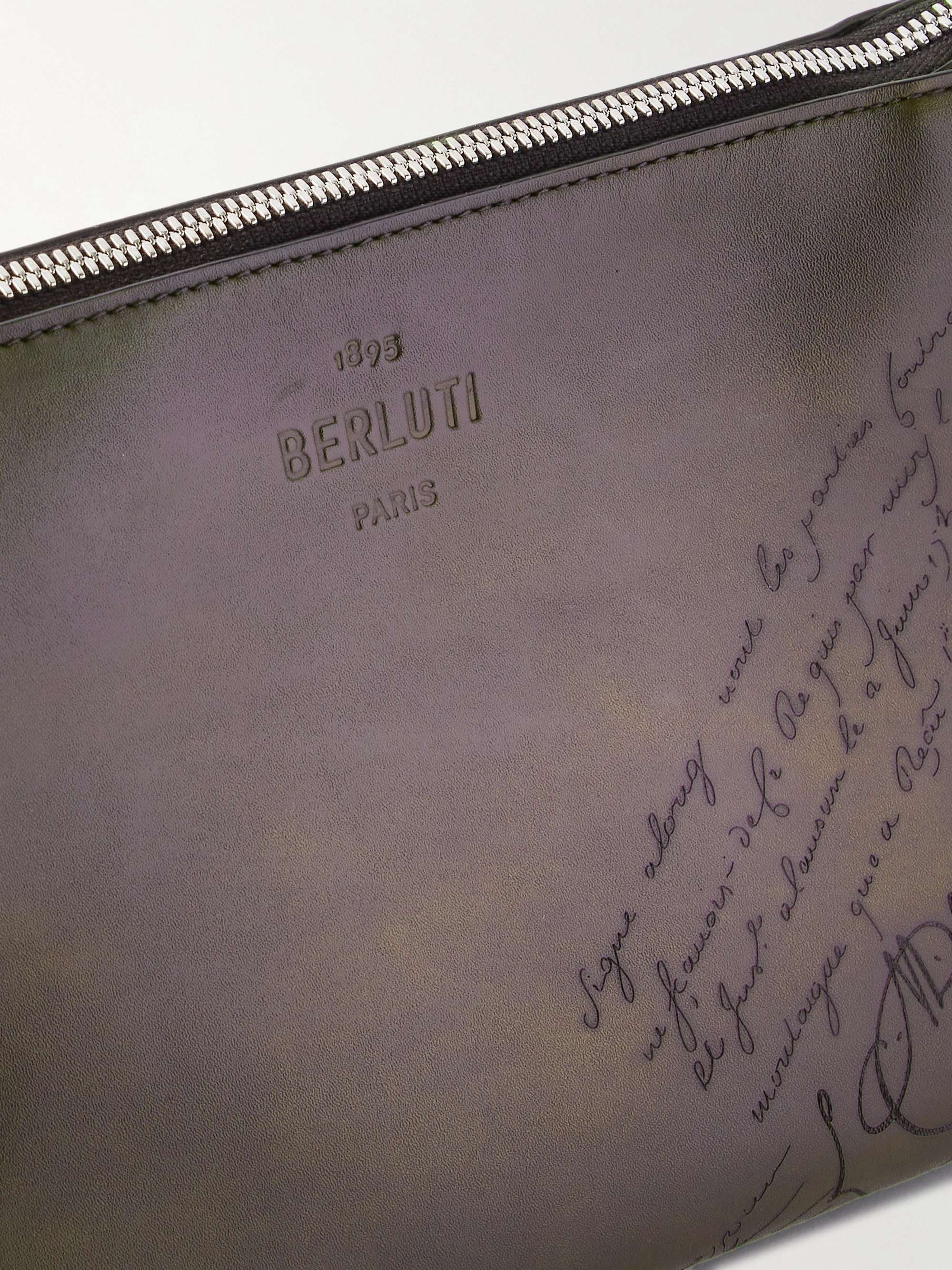 BERLUTI Scritto Leather Wash Bag