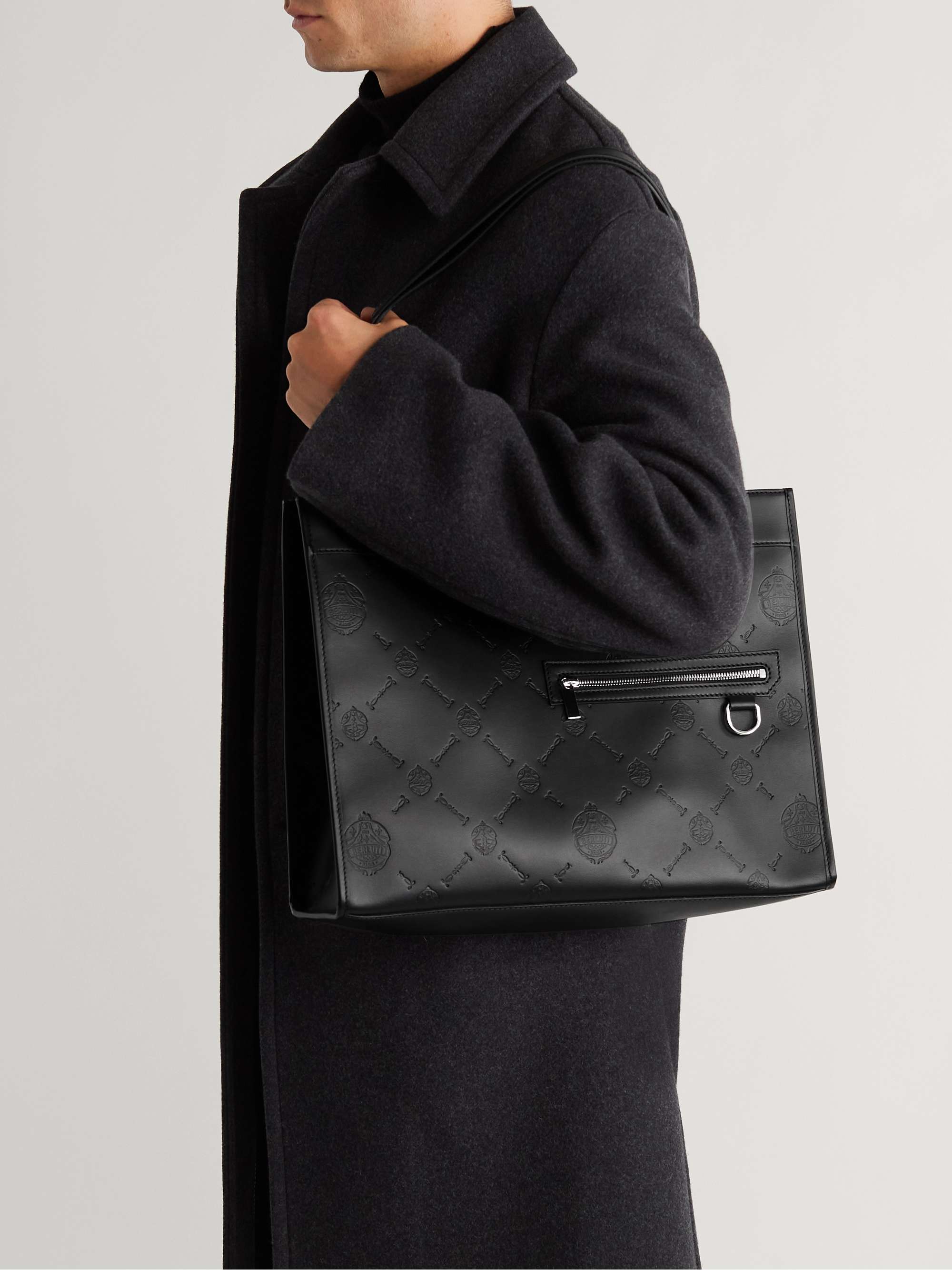 BERLUTI Logo-Debossed Leather Tote Bag
