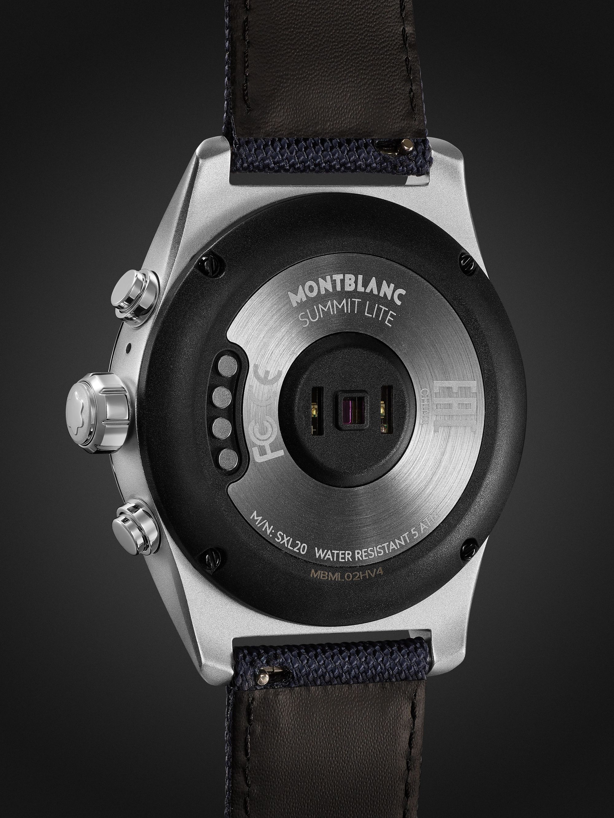 MONTBLANC Summit Lite 43mm Aluminium and Nylon Smart Watch, Ref. No. 128411