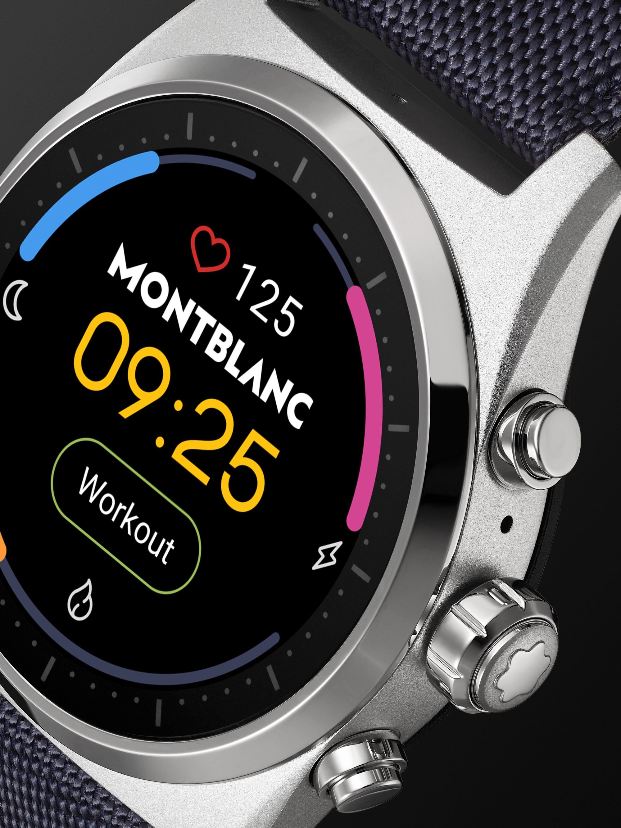 MONTBLANC Summit Lite 43mm Aluminium and Nylon Smart Watch, Ref. No. 128411