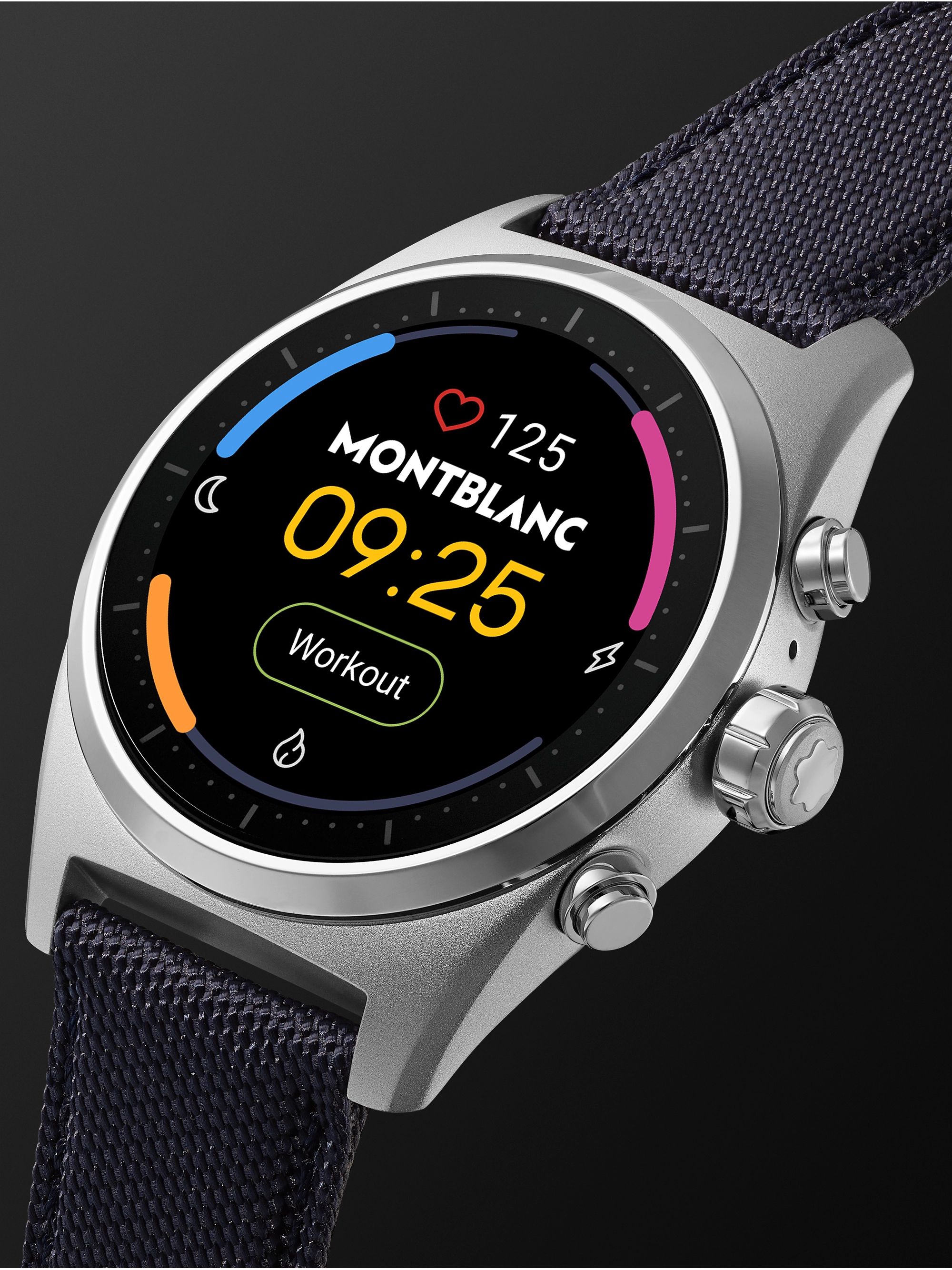 MONTBLANC Summit Lite 43mm Aluminium and Nylon Smart Watch, Ref. No. 128411