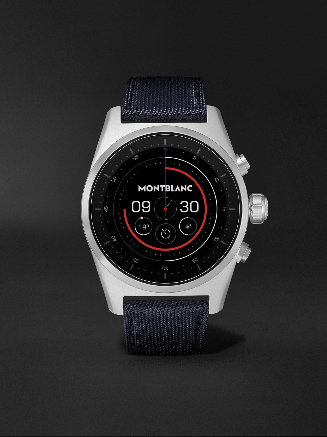 Montblanc Summit Lite 43mm Aluminium And Nylon Smart Watch, Ref. No. 128411 In Black