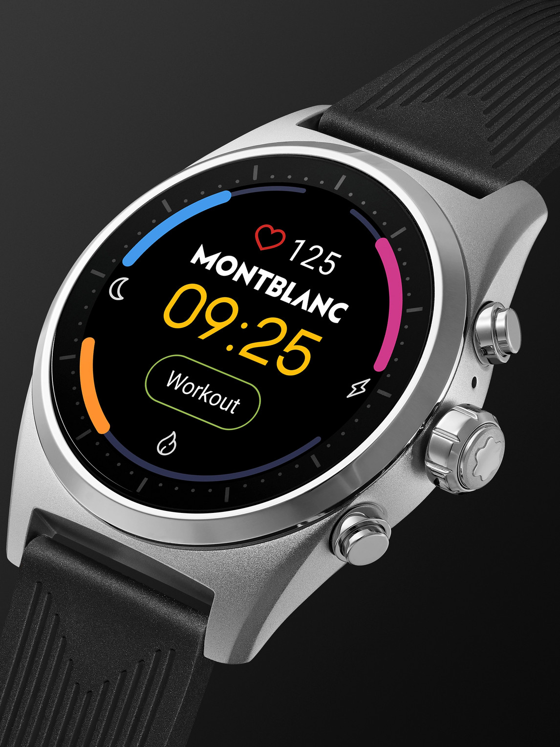 Shop Montblanc Summit Lite 43mm Aluminium And Nylon Smart Watch, Ref. No. 128410 In Black