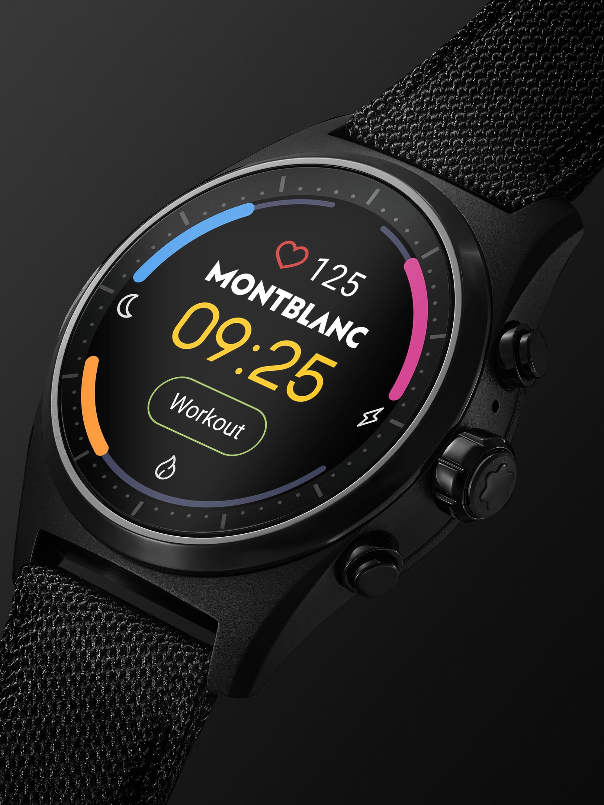 MONTBLANC Summit Lite 43mm Aluminium and Nylon Smart Watch, Ref. No. 128409