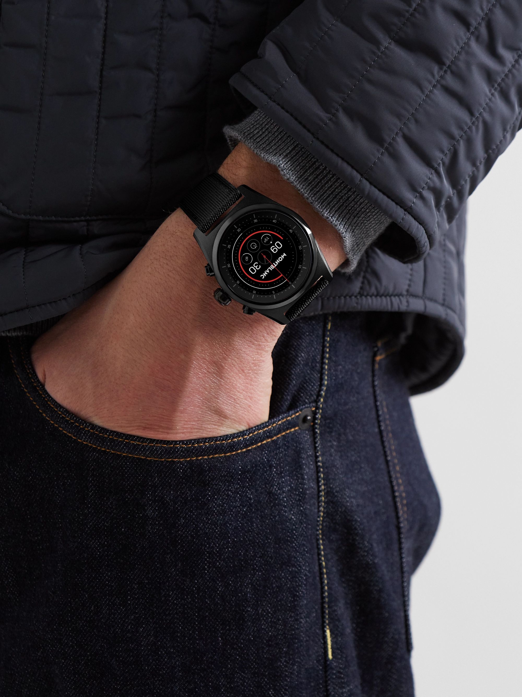 MONTBLANC Summit Lite 43mm Aluminium and Nylon Smart Watch, Ref. No. 128409