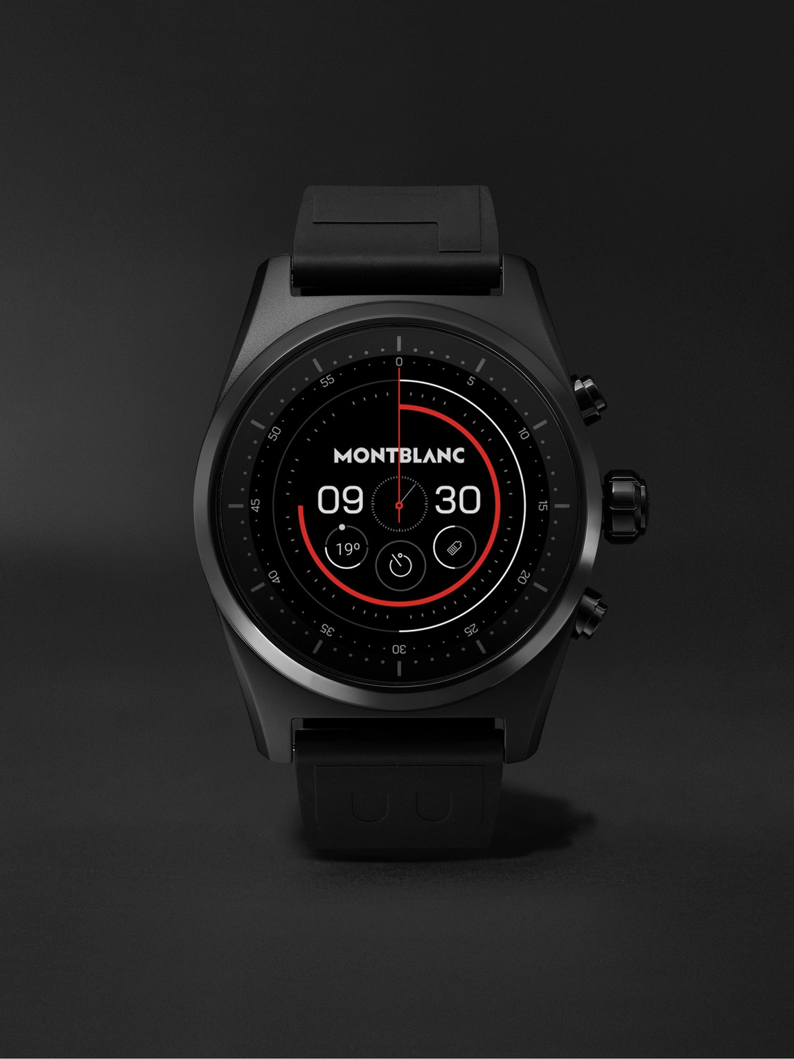 Montblanc Summit Lite 43mm Aluminium And Rubber Smart Watch, Ref. No. 128408 In Black