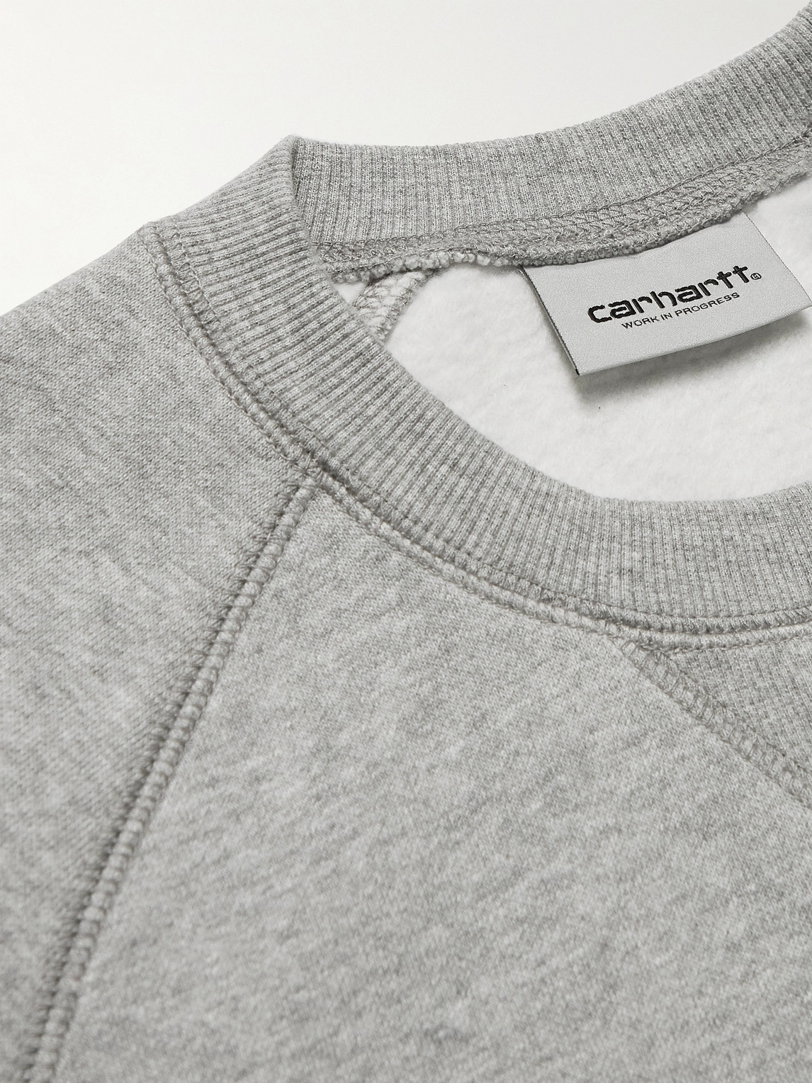 Shop Carhartt Chase Logo-embroidered Cotton-blend Jersey Sweatshirt In Gray