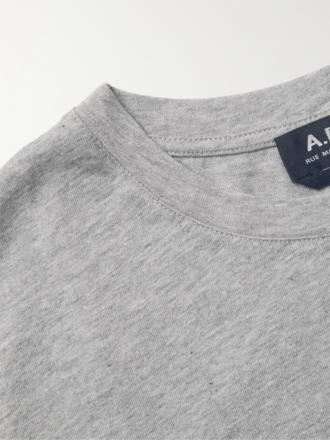 Shop Apc Logo-flocked Cotton-jersey T-shirt In Gray