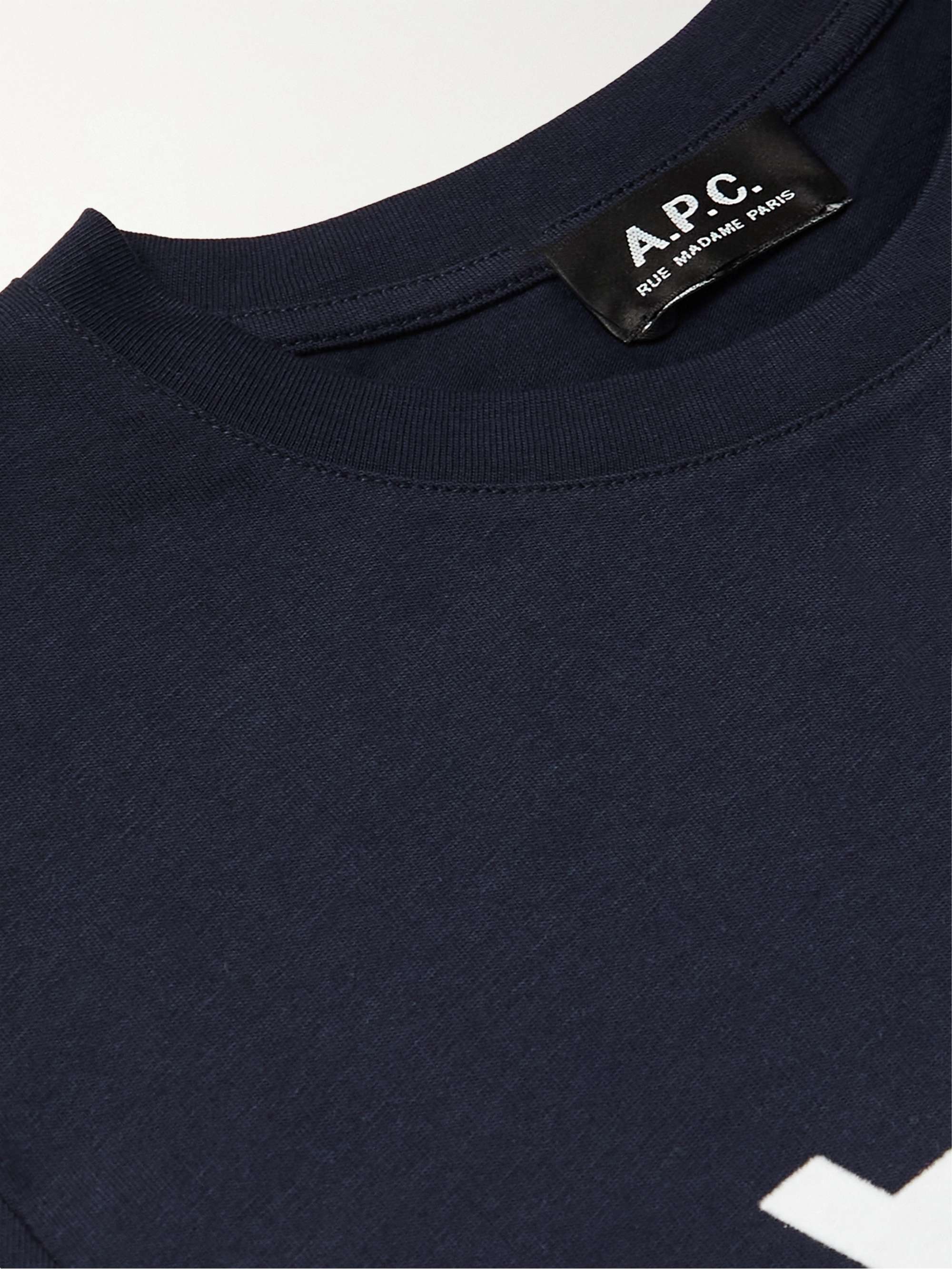 A.P.C. Logo-Flocked Cotton-Jersey T-Shirt