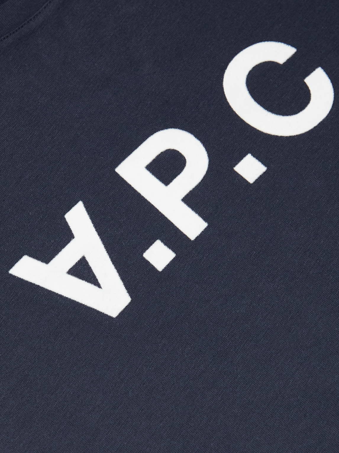 Shop Apc Logo-flocked Cotton-jersey T-shirt In Blue