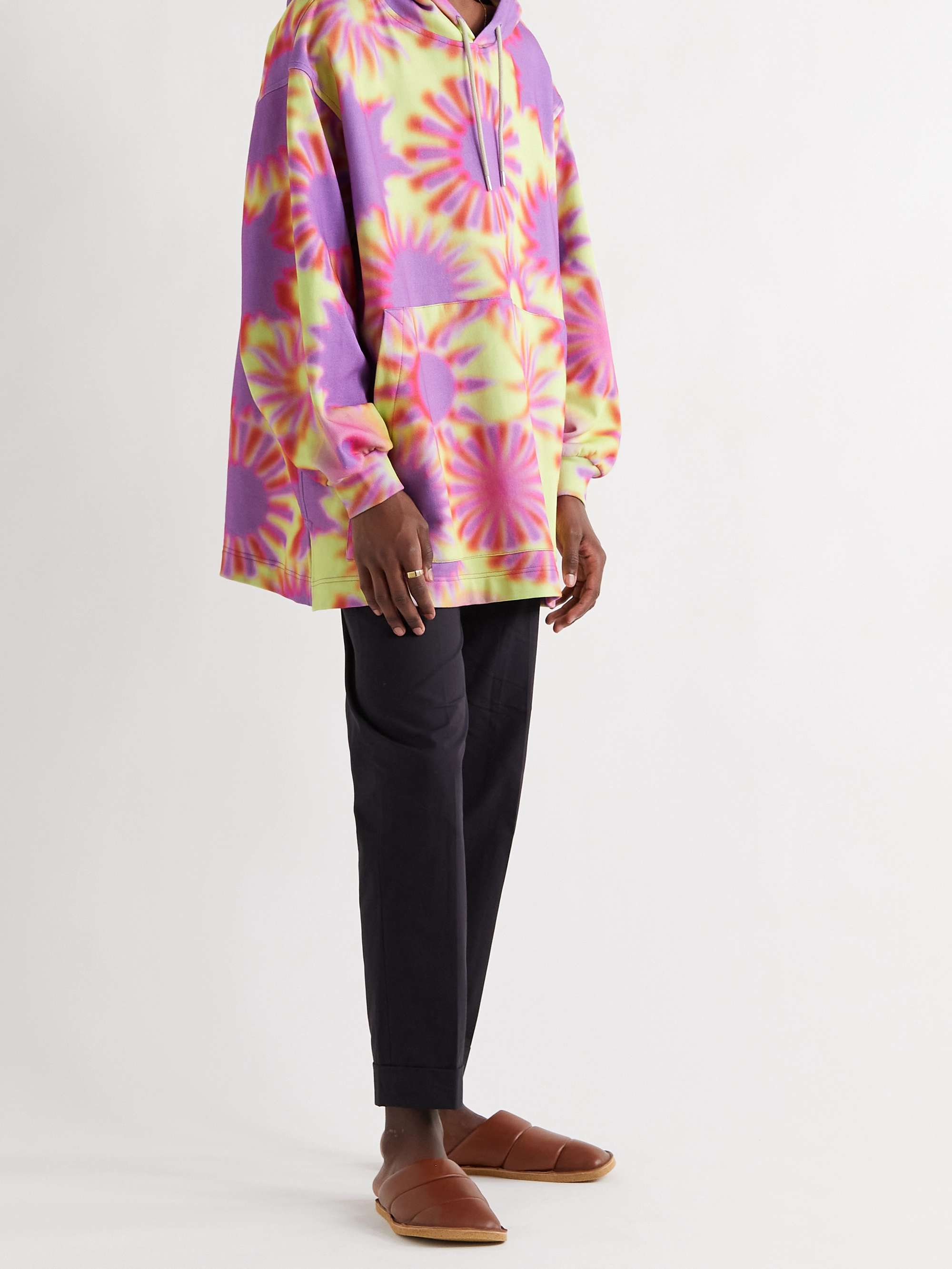 DRIES VAN NOTEN Oversized Printed Cotton-Jersey Hoodie
