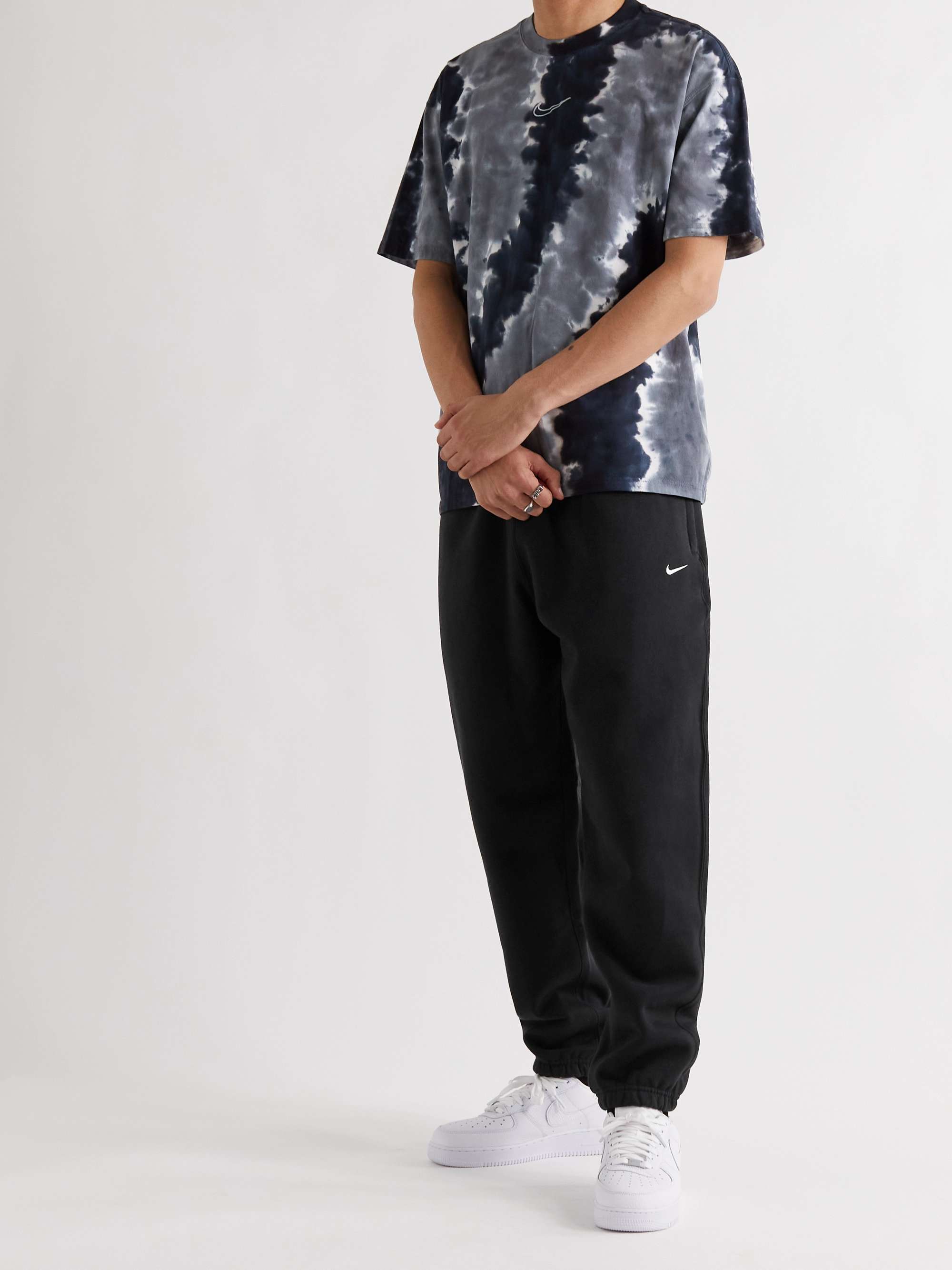 NIKE NRG Tapered Logo-Embroidered Fleece-Back Cotton-Jersey Sweatpants for  Men | MR PORTER