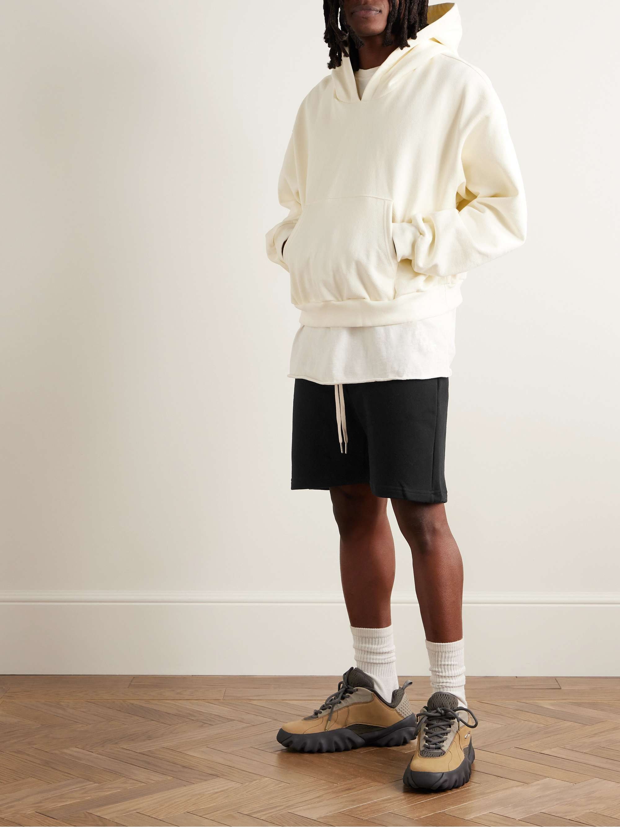 JOHN ELLIOTT Crimson Loopback Cotton-Jersey Drawstring Shorts