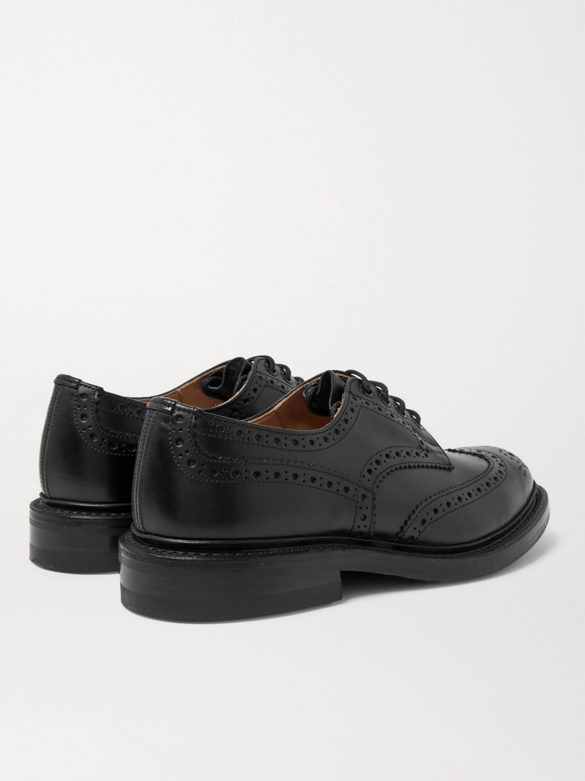 Shop Tricker's Bourton Leather Wingtip Brogues In Black