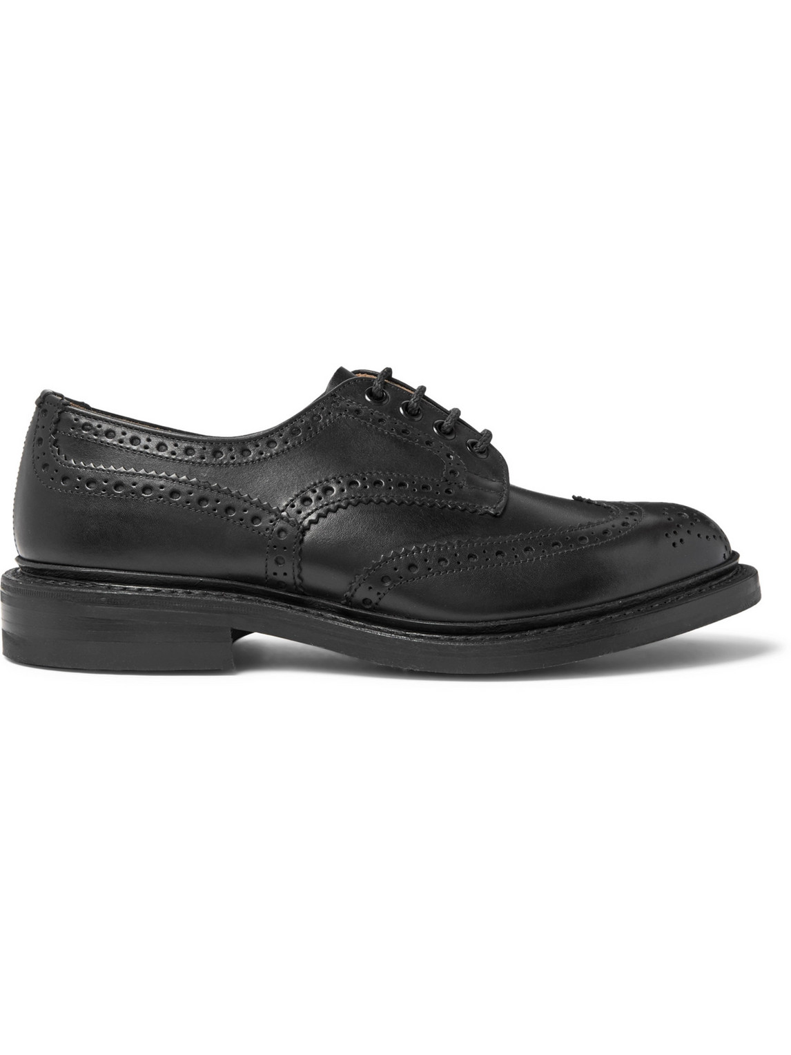Shop Tricker's Bourton Leather Wingtip Brogues In Black