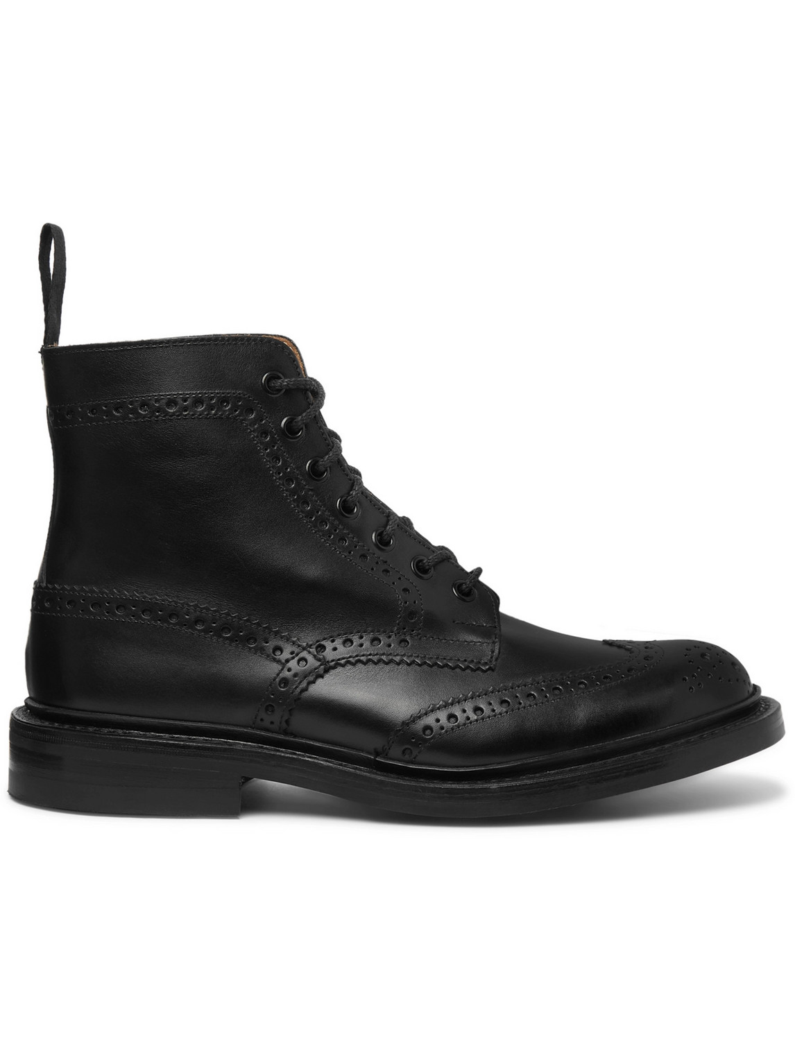 Shop Tricker's Stow Full-grain Leather Brogue Boots In Black