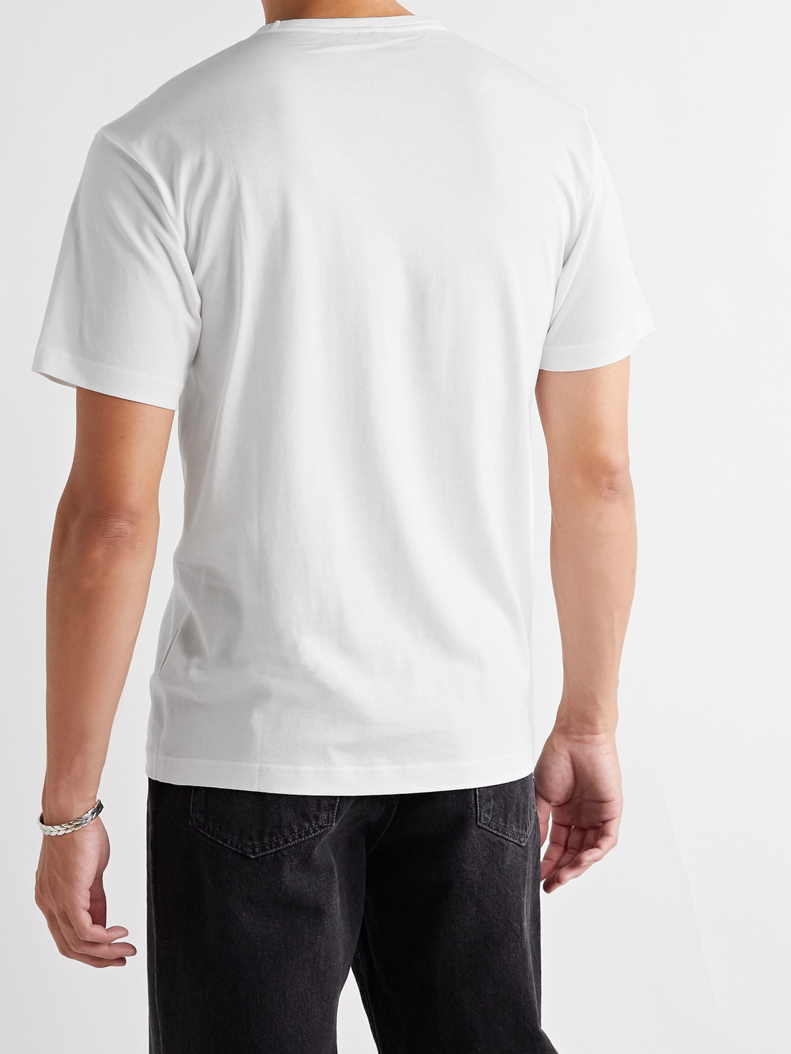 Shop Acne Studios Nash Logo-appliquéd Cotton-jersey T-shirt In White