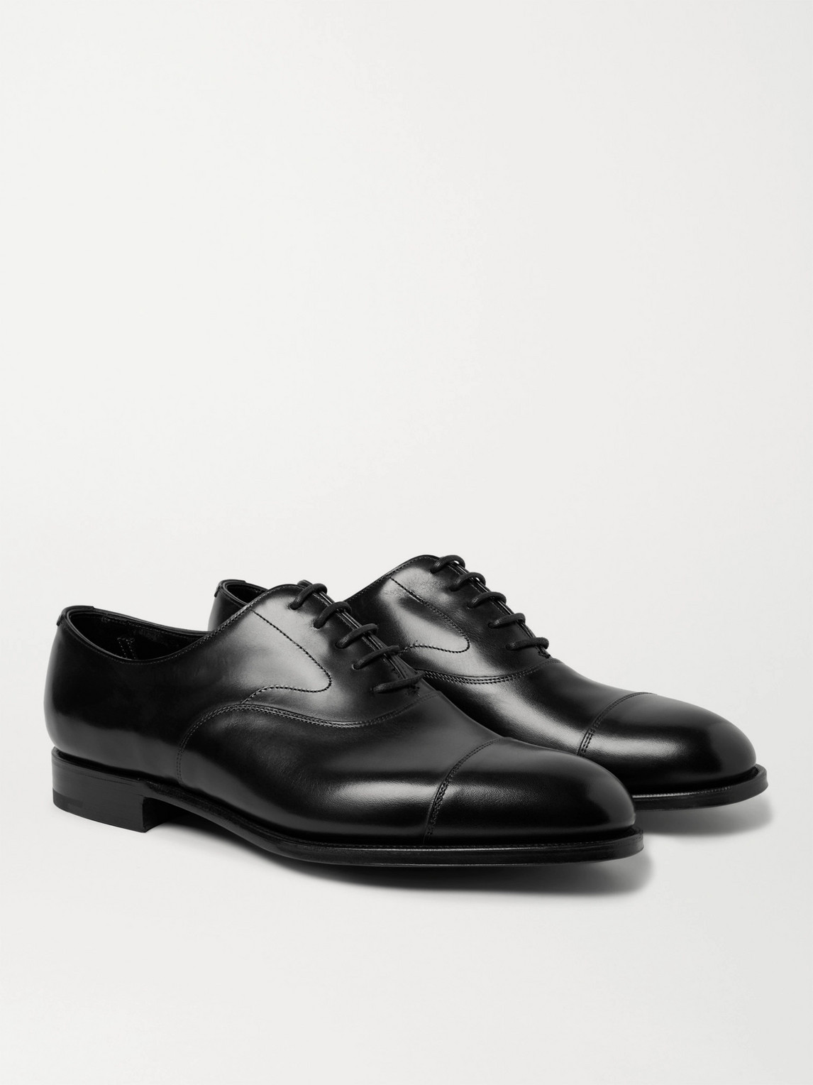 EDWARD GREEN CHELSEA CAP-TOE BURNISHED-LEATHER OXFORD SHOES