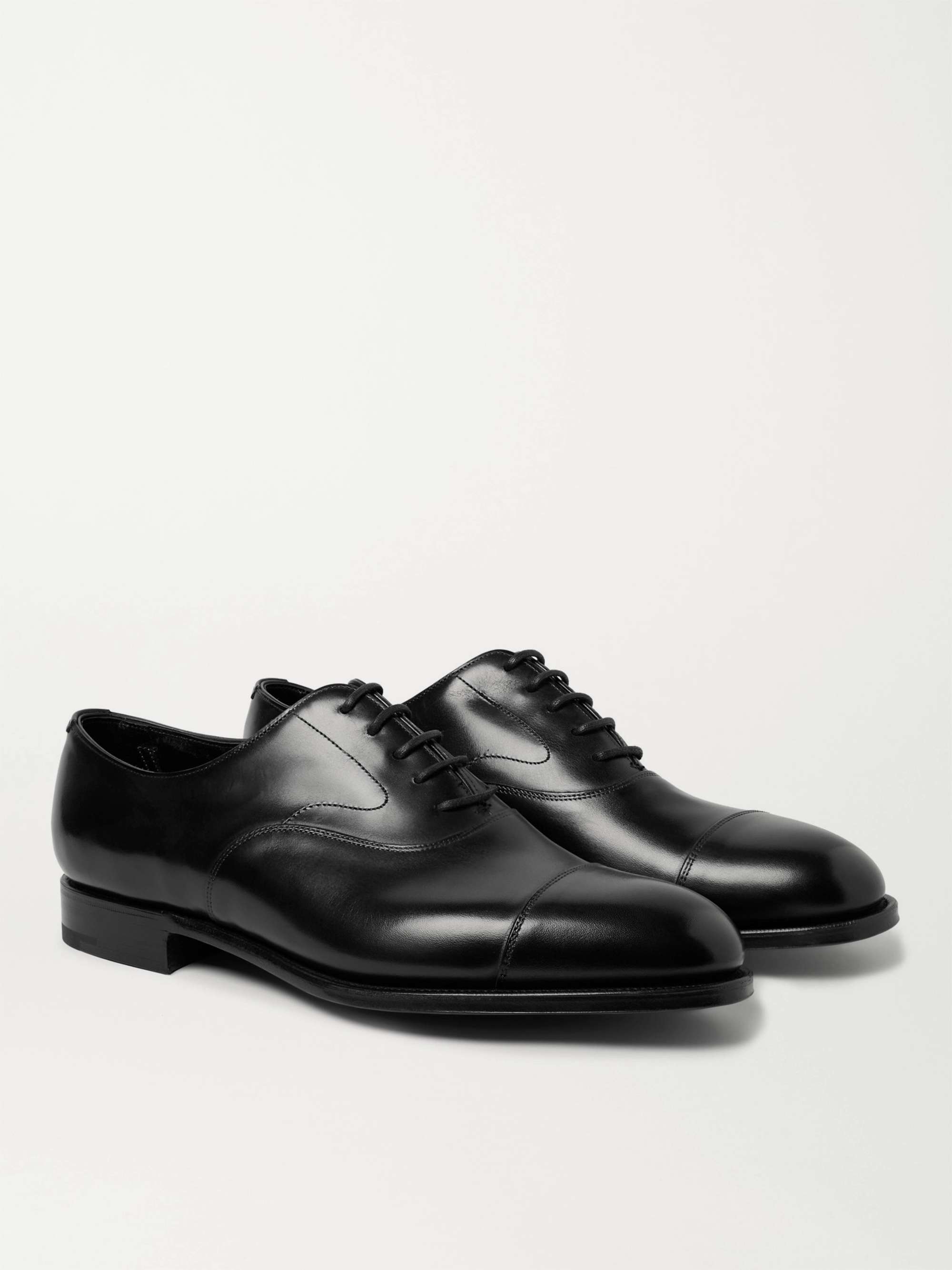 Chelsea Cap-Toe Burnished-Leather Oxford Shoes