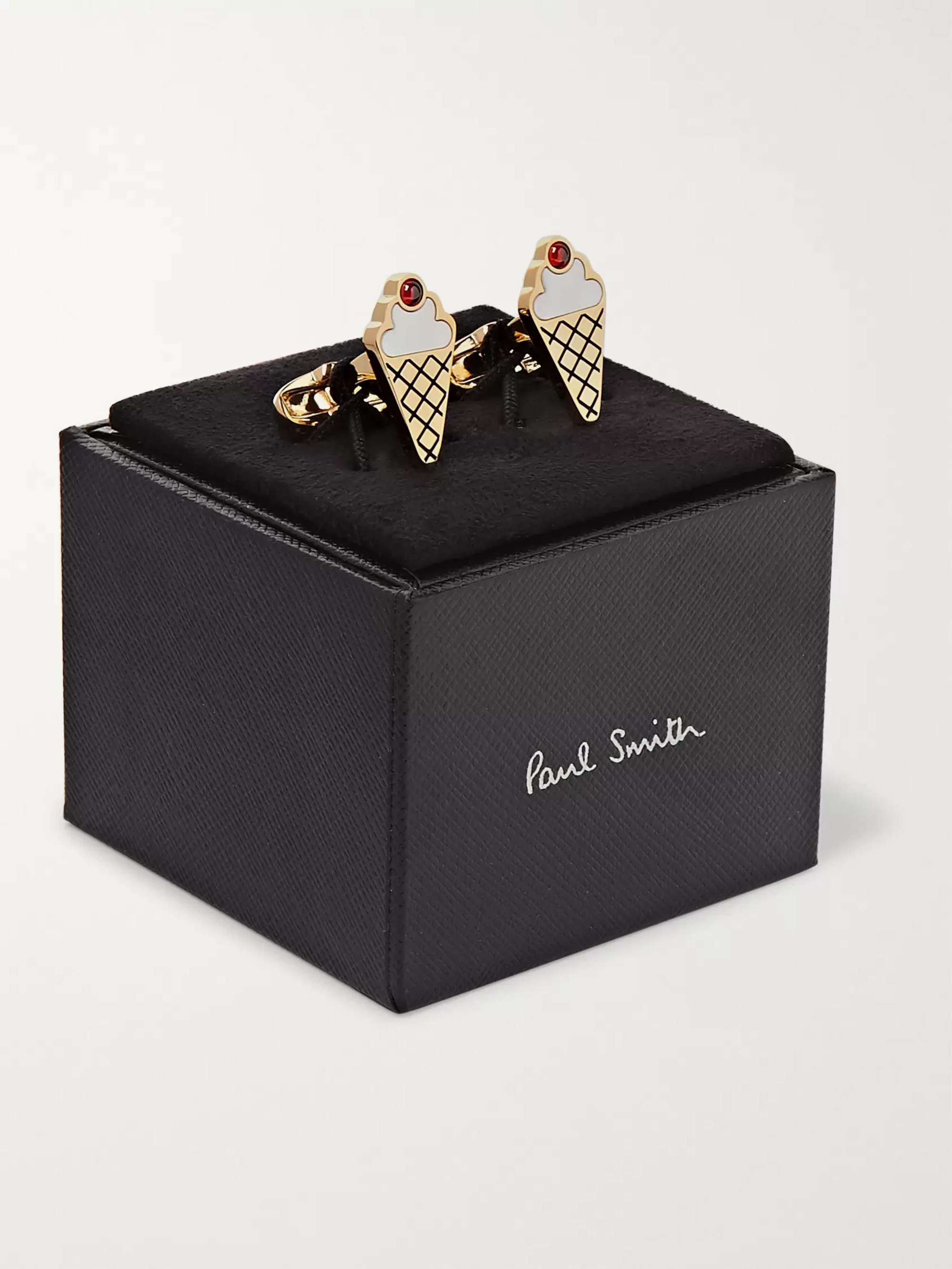 PAUL SMITH Gold-Tone, Enamel and Mother-of-Pearl Cufflinks