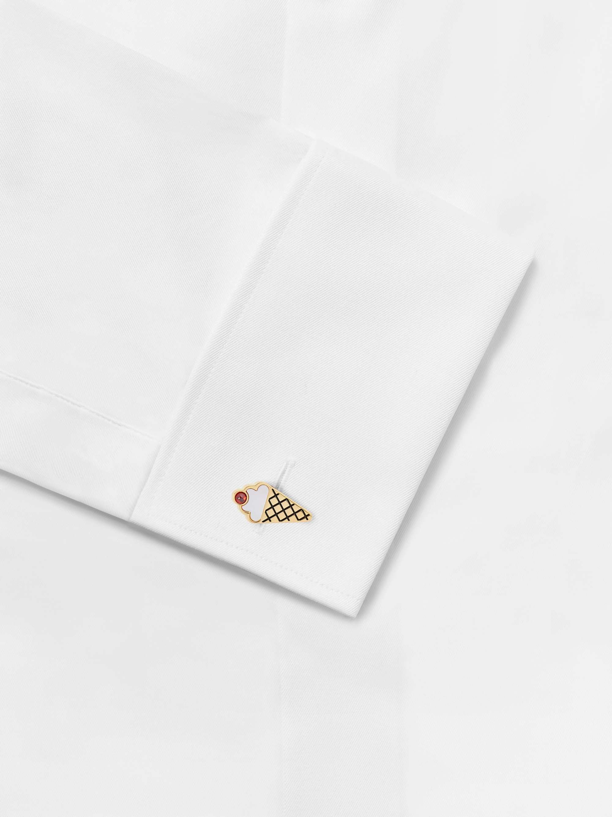 PAUL SMITH Gold-Tone, Enamel and Mother-of-Pearl Cufflinks