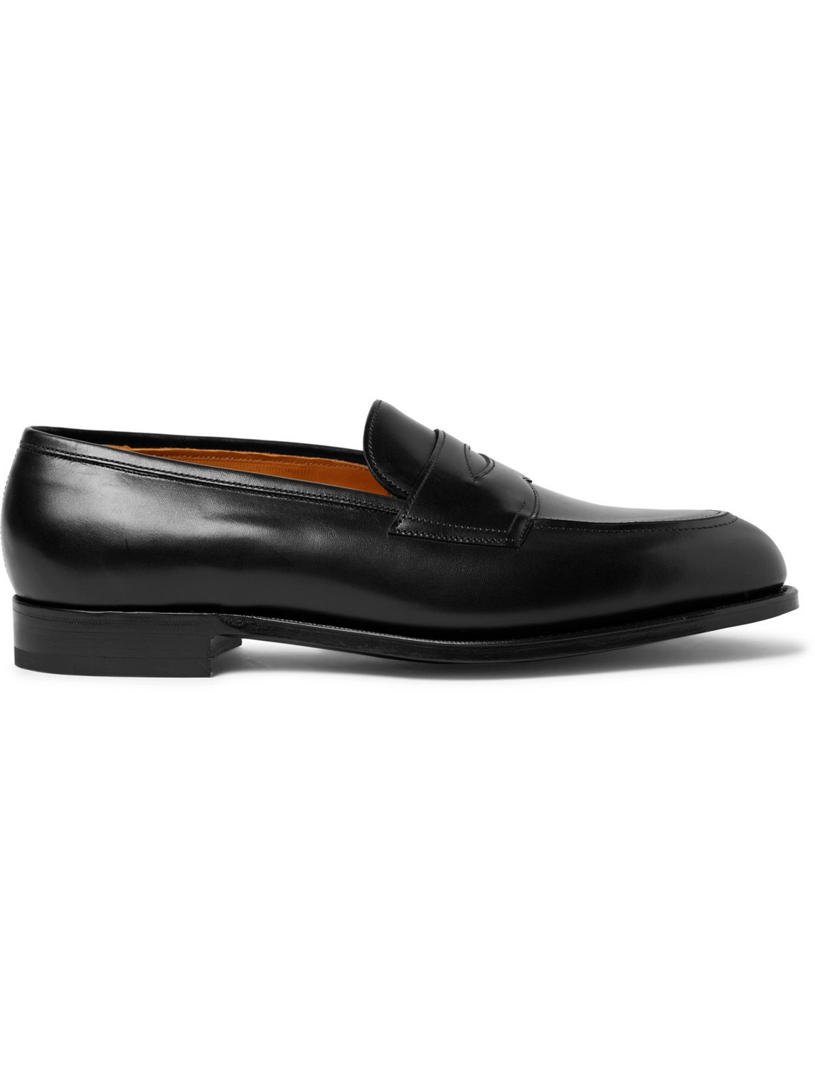 Shop Edward Green Piccadilly Leather Penny Loafers In Black